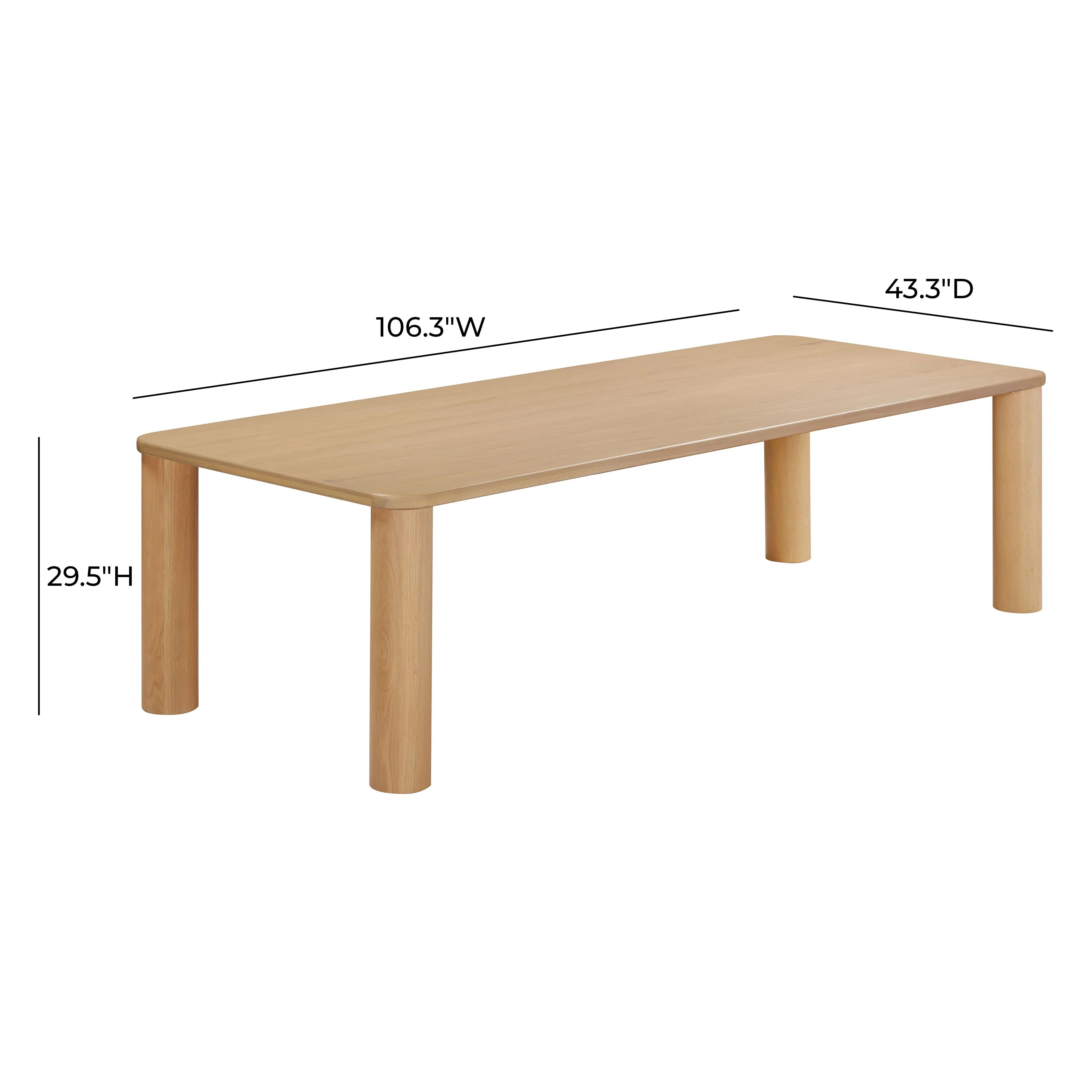 Akola 106" Oak Rectangular Dining Table - Image 13