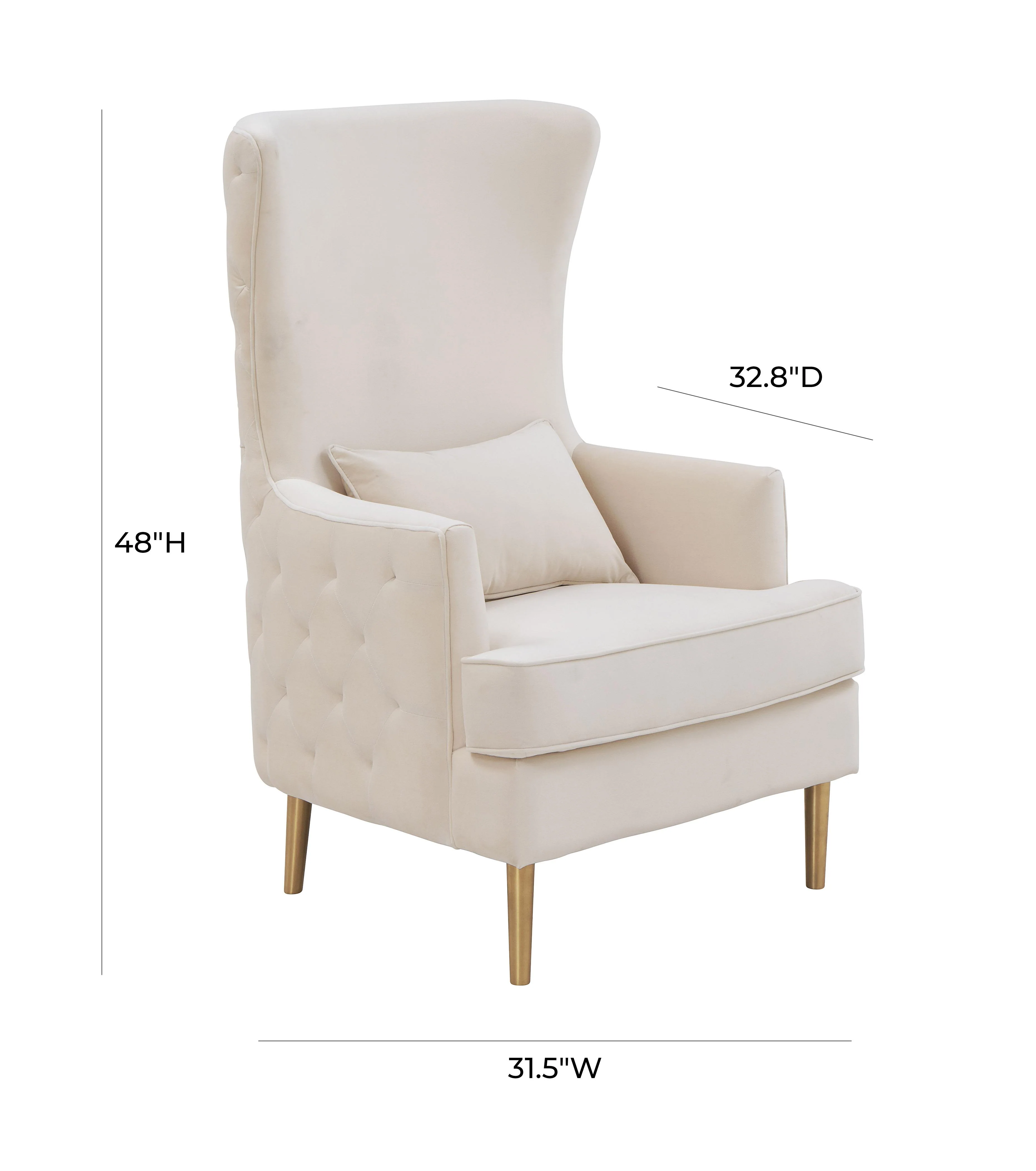 Alina Performance Velvet Tall Tufted Back Chair - Image 7