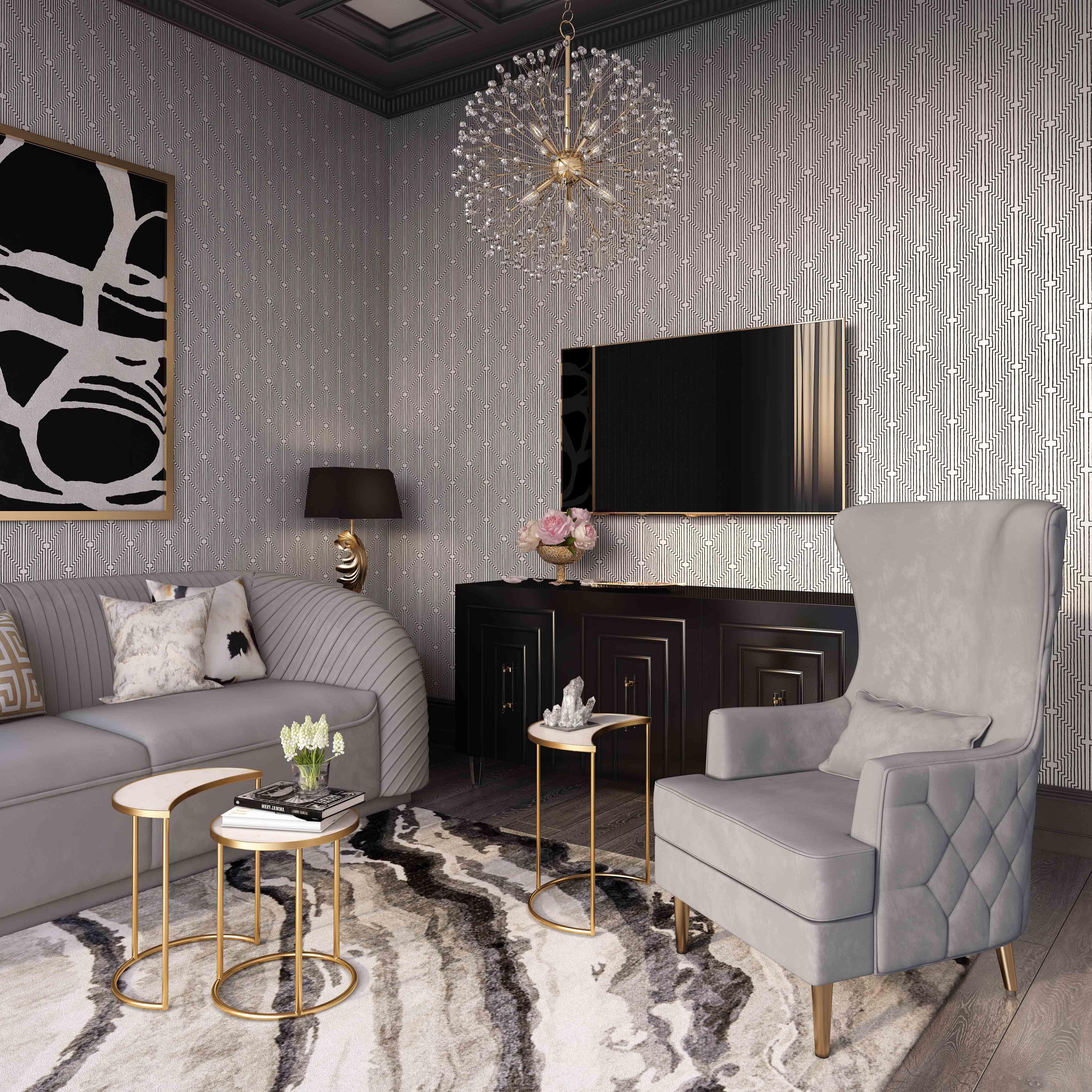 Alina Performance Velvet Tall Tufted Back Chair - Image 9