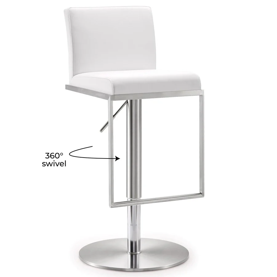 Amalfi Performance Vegan Leather Adjustable Stool - Image 17