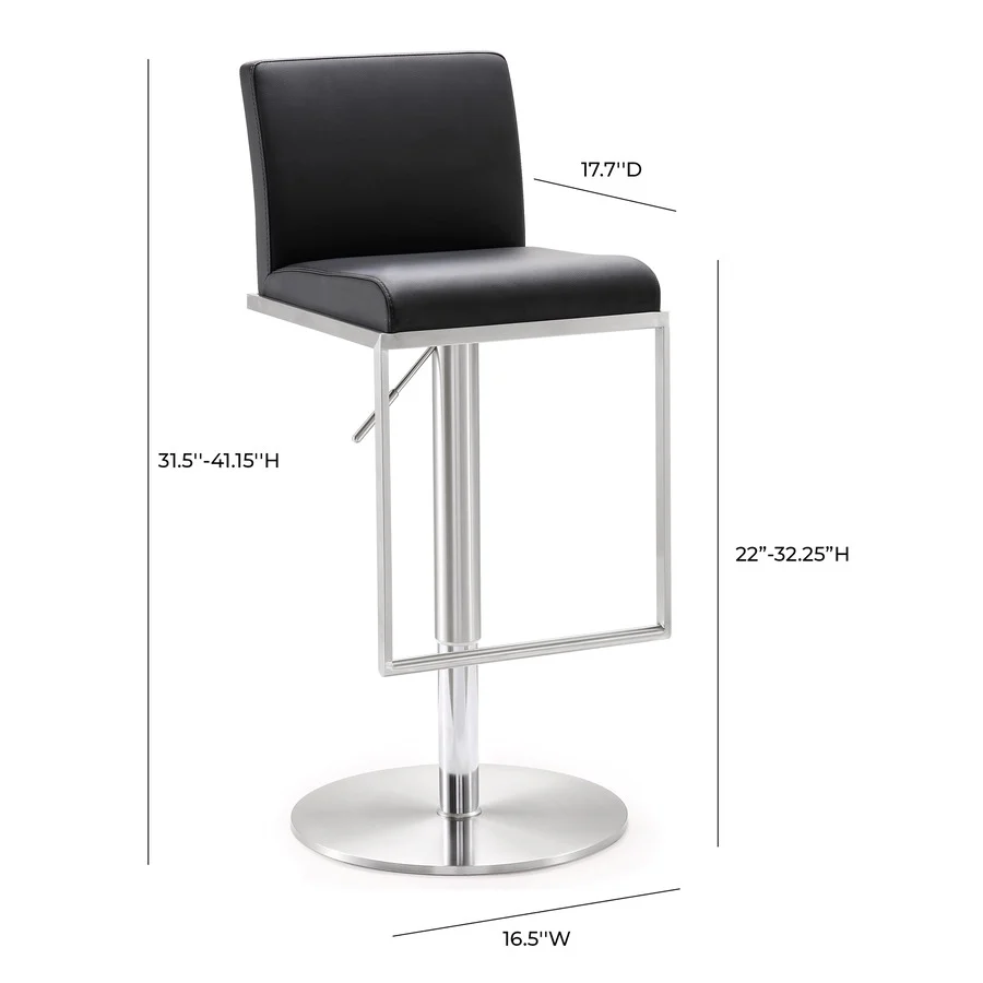 Amalfi Performance Vegan Leather Adjustable Stool - Image 35