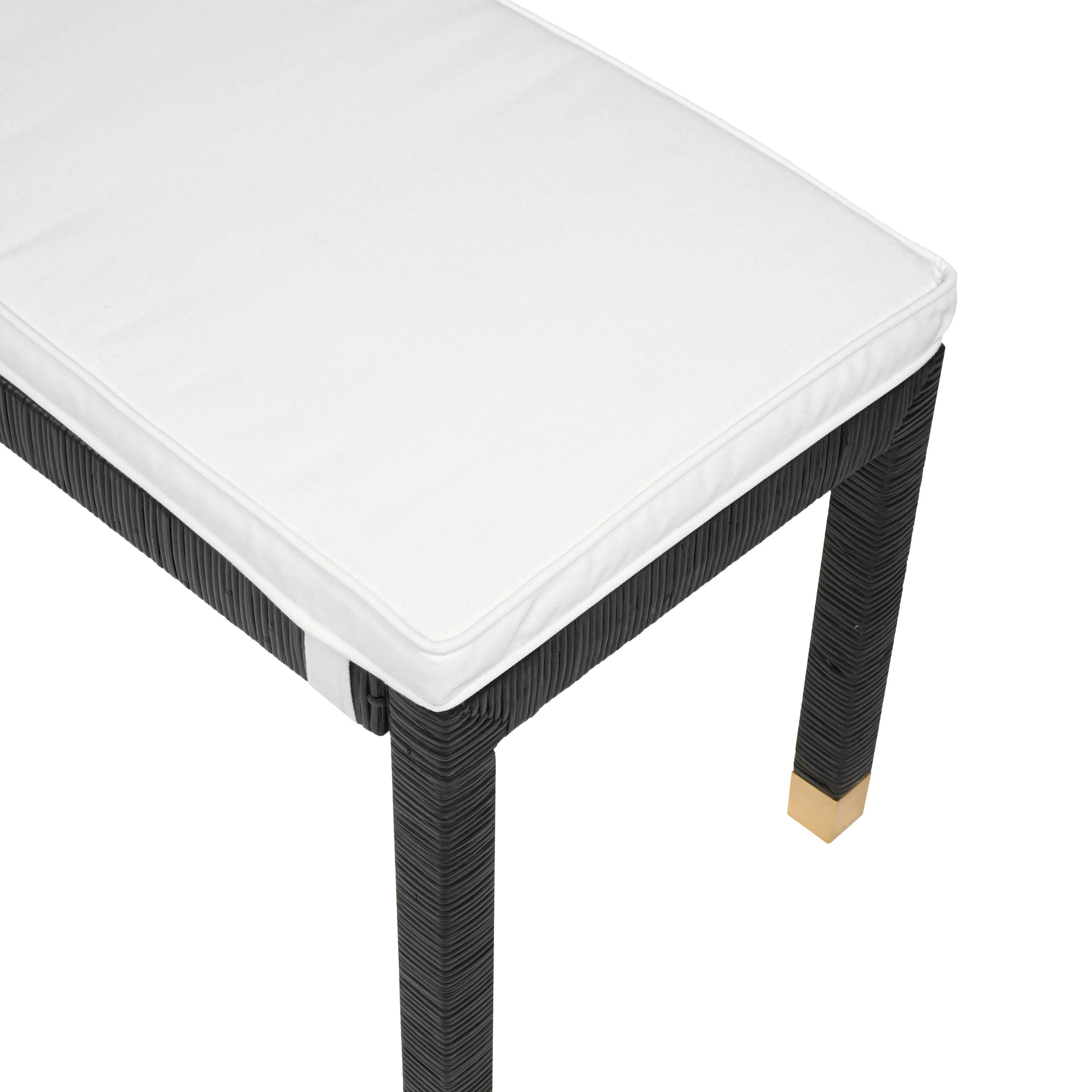 Amara 50" Woven Rattan Performance Fabric Bench - Image 9