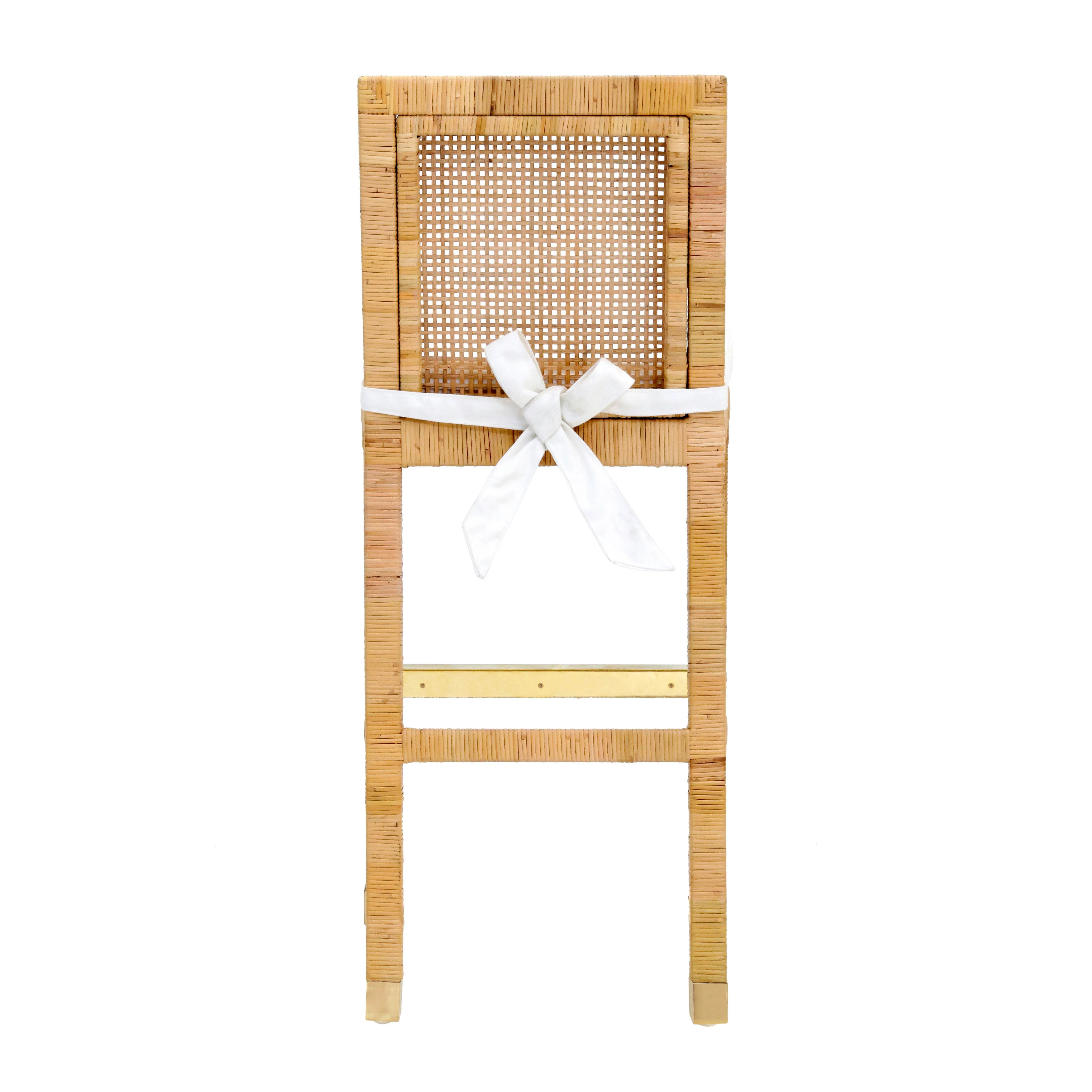 Amara Woven Rattan Performance Fabric Stool - Image 15