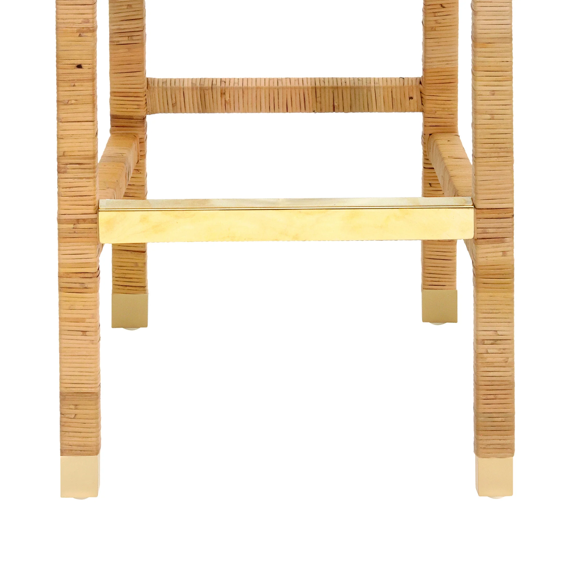 Amara Woven Rattan Performance Fabric Stool - Image 17