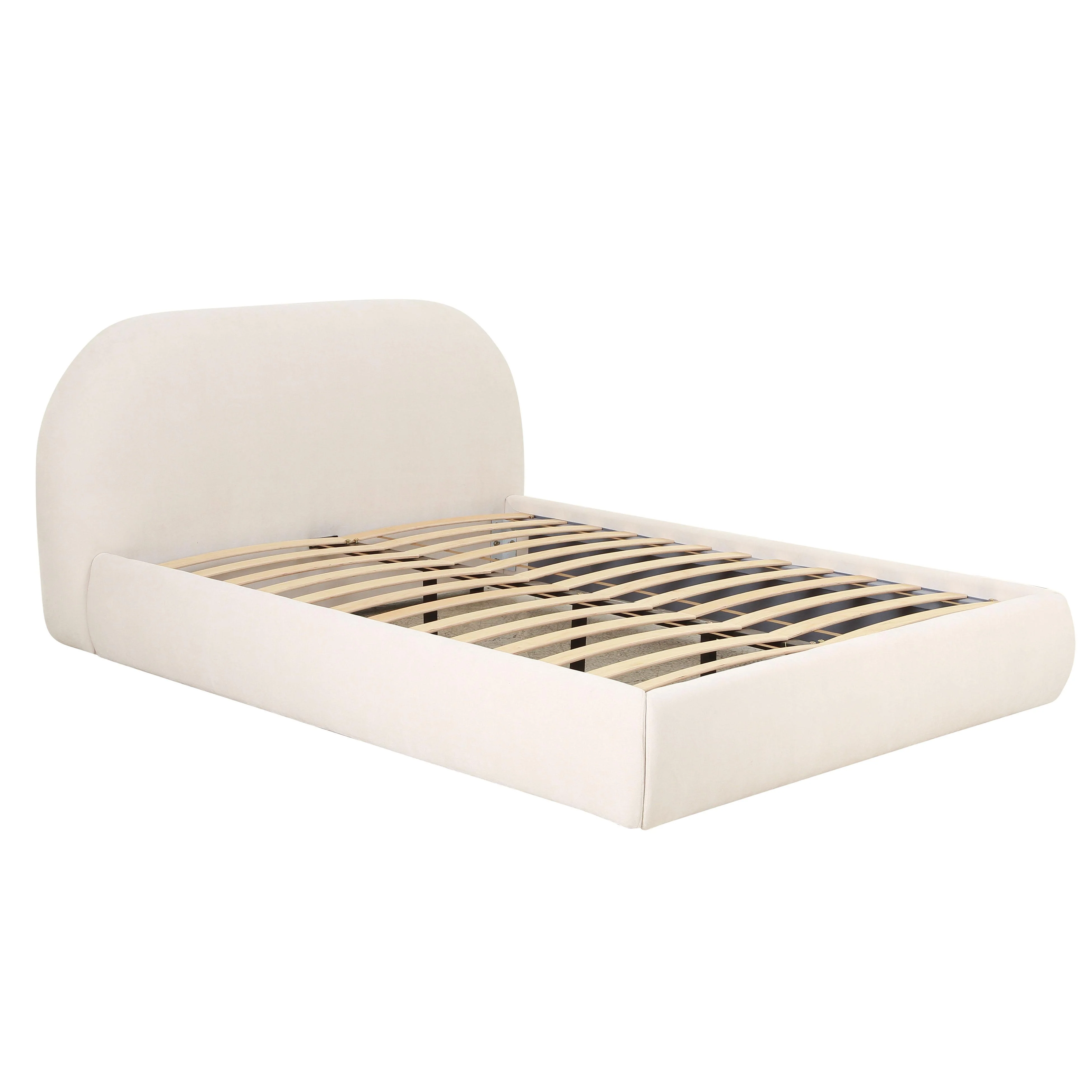 Bara Cream Textured Performance Velvet Bed - Image 12
