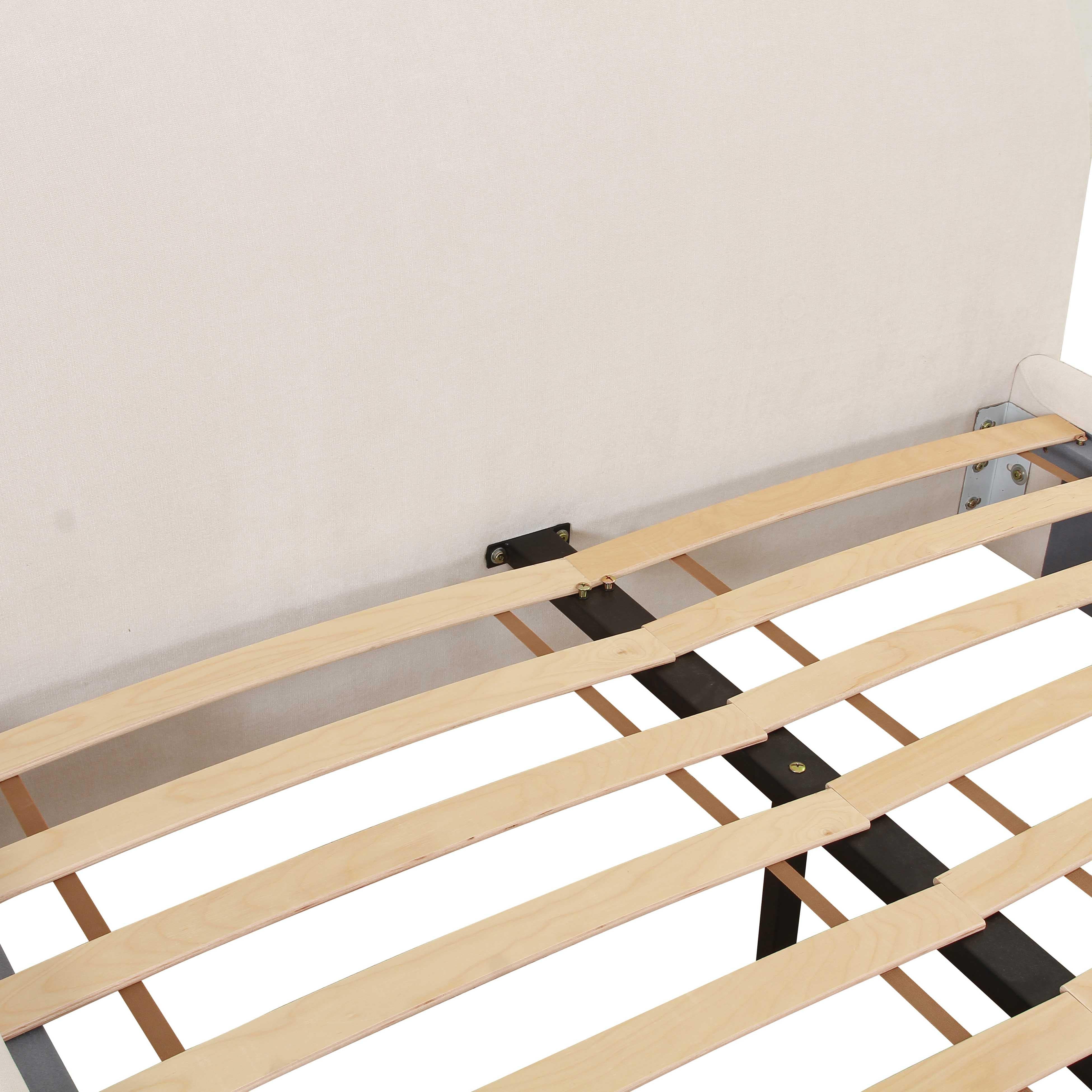 Bara Cream Textured Performance Velvet Bed - Image 13