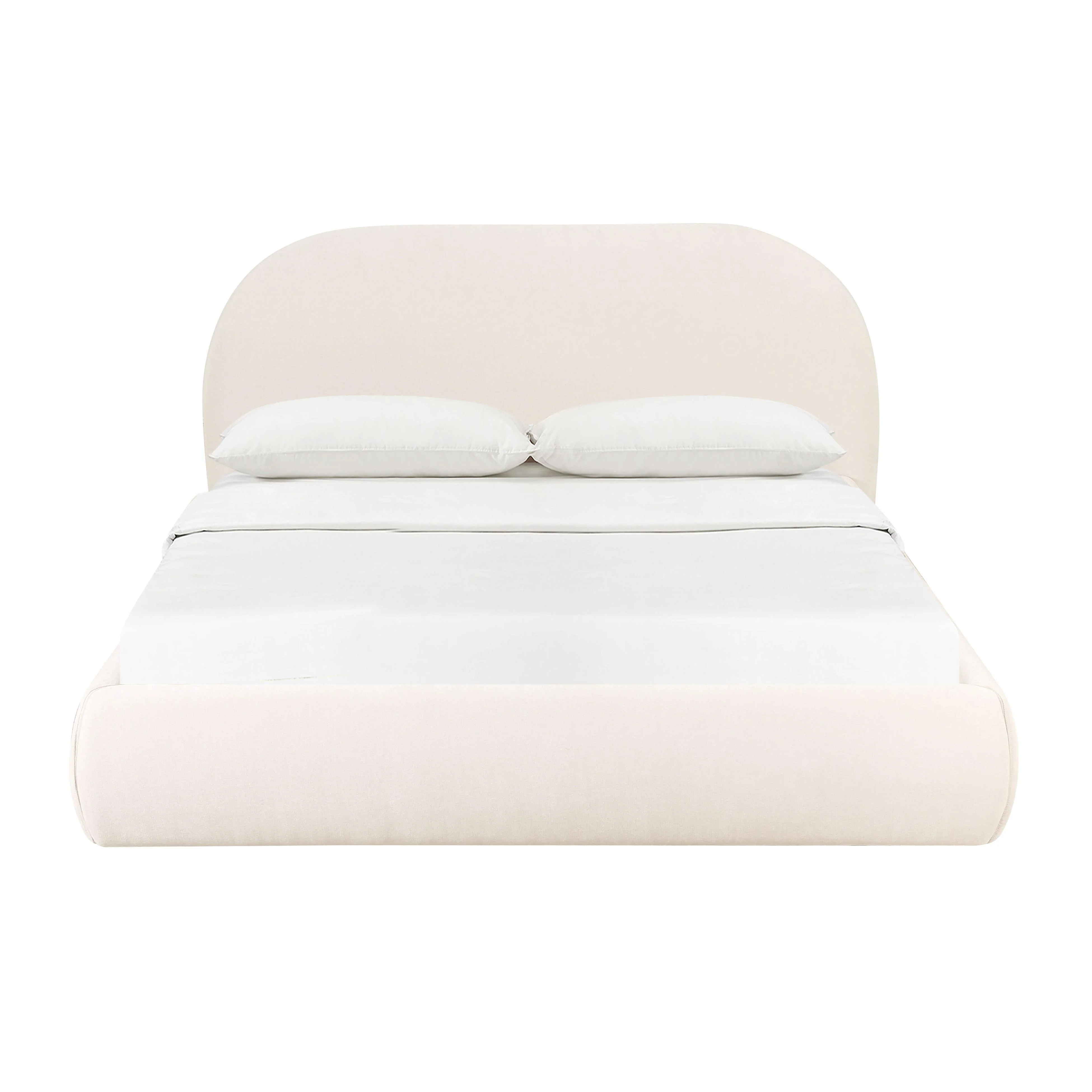 Bara Cream Textured Performance Velvet Bed - Image 3