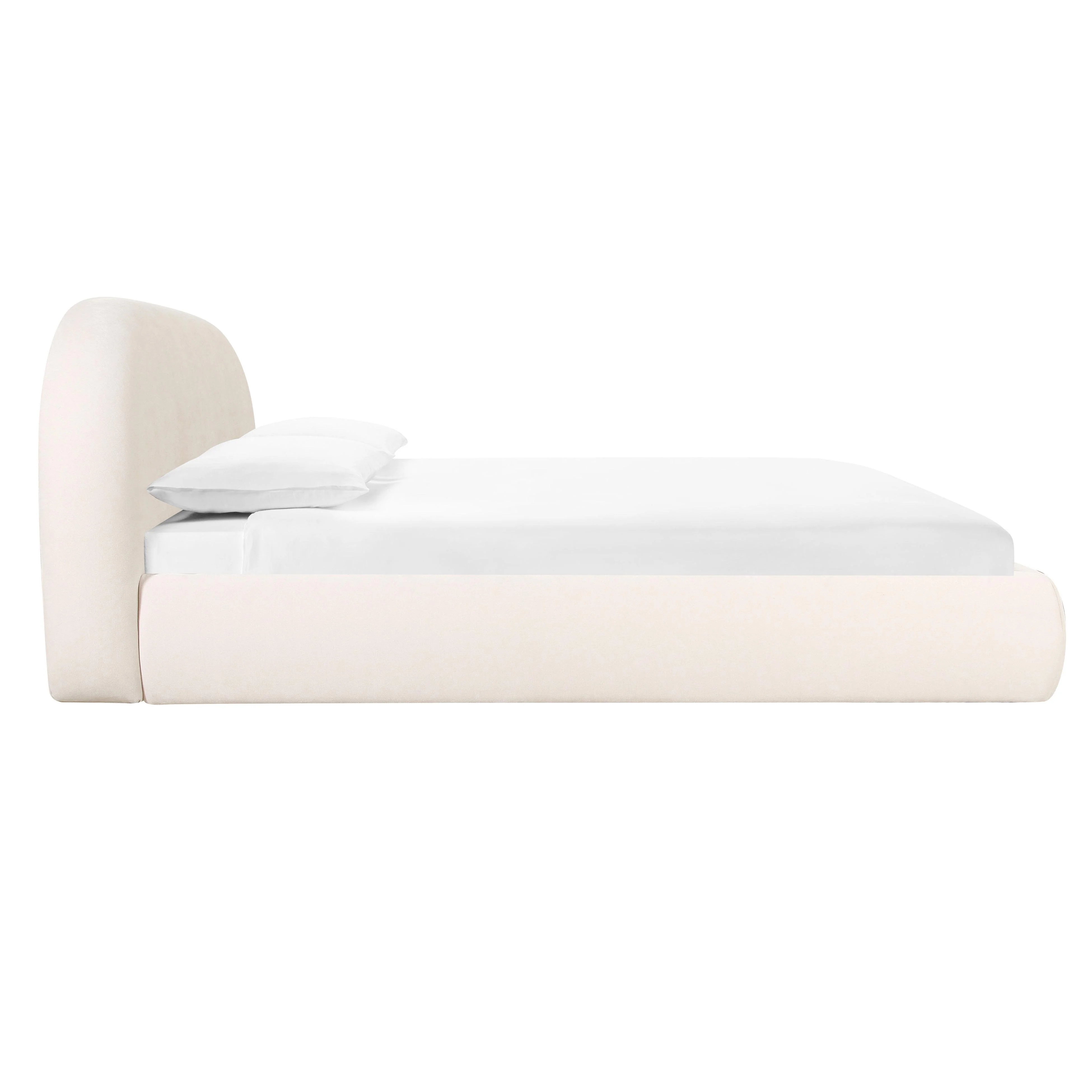 Bara Cream Textured Performance Velvet Bed - Image 4