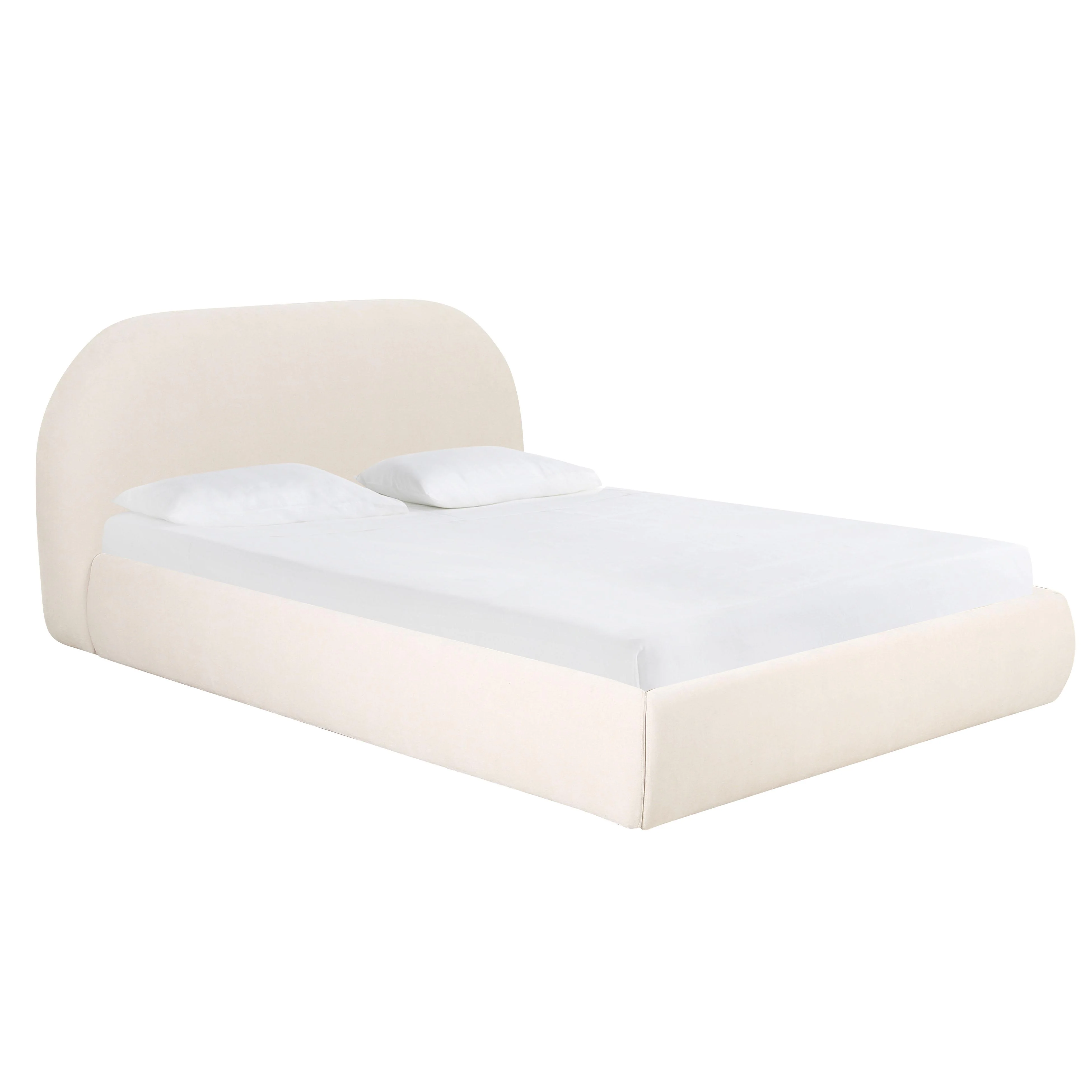Bara Cream Textured Performance Velvet Bed - Image 8