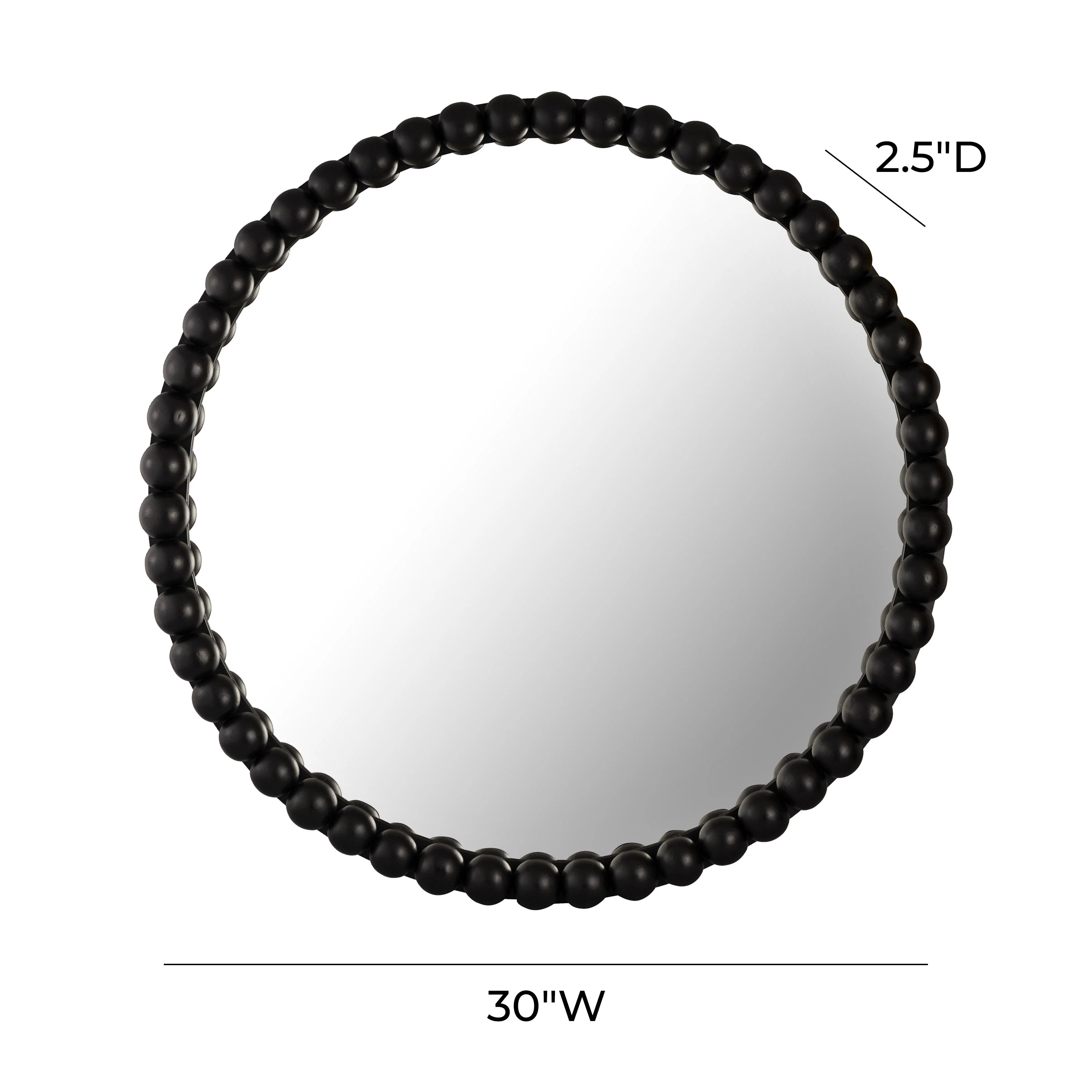 Baria 30" Wooden Round Wall Mirror - Image 12