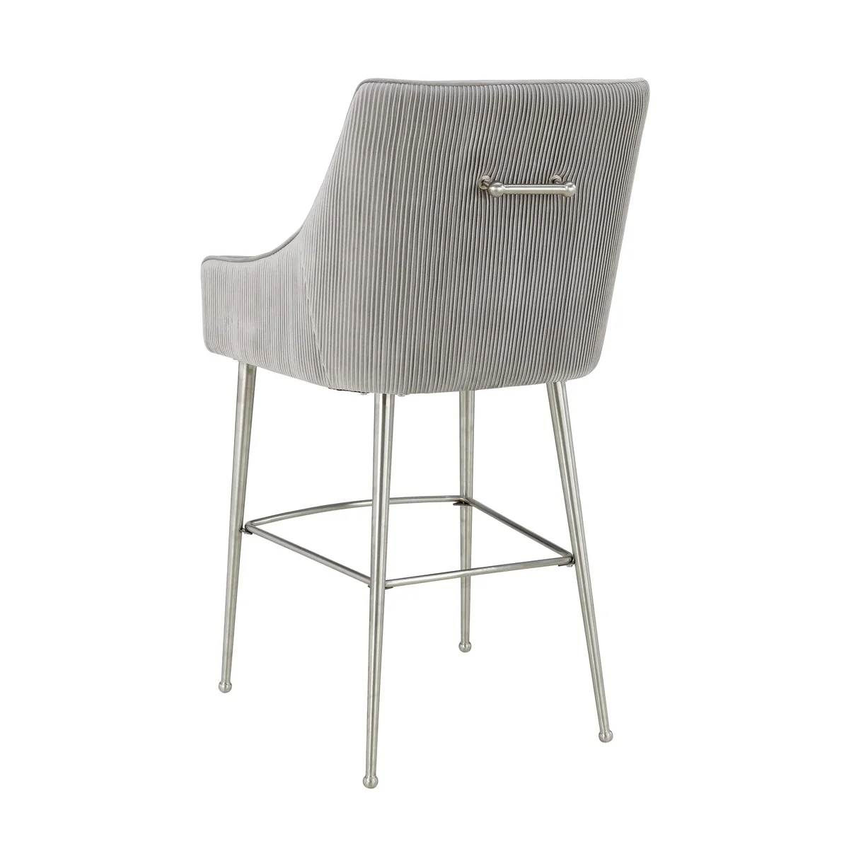 Beatrix Pleated Performance Velvet Stool - Image 10