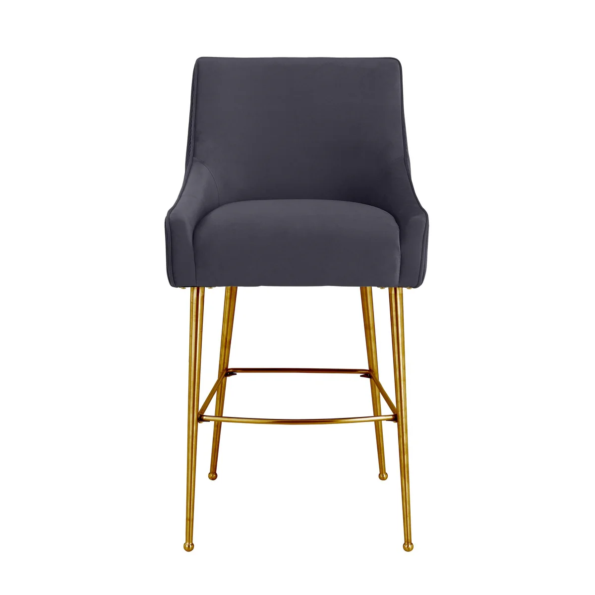 Beatrix Pleated Performance Velvet Stool - Image 15