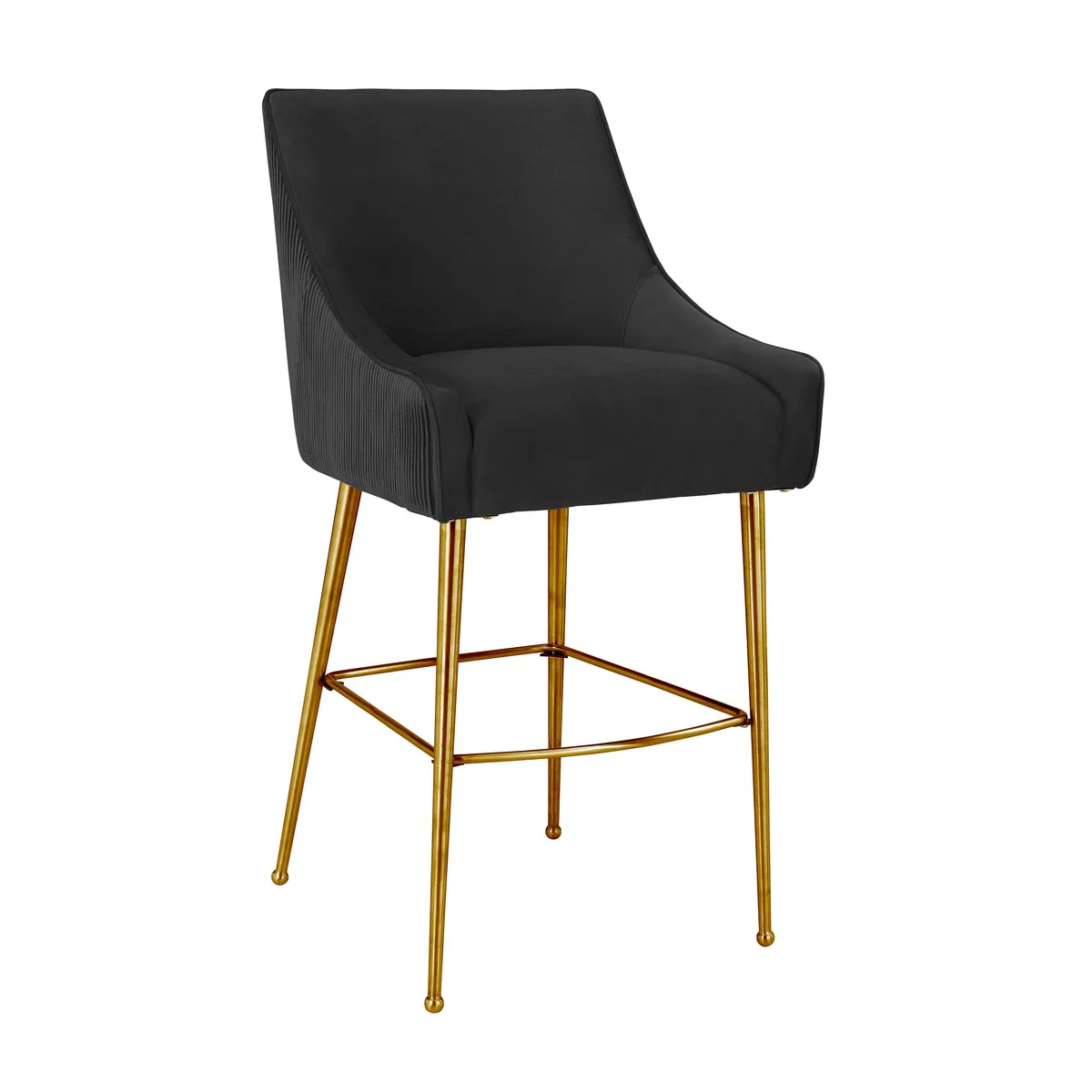 Beatrix Pleated Performance Velvet Stool - Image 19