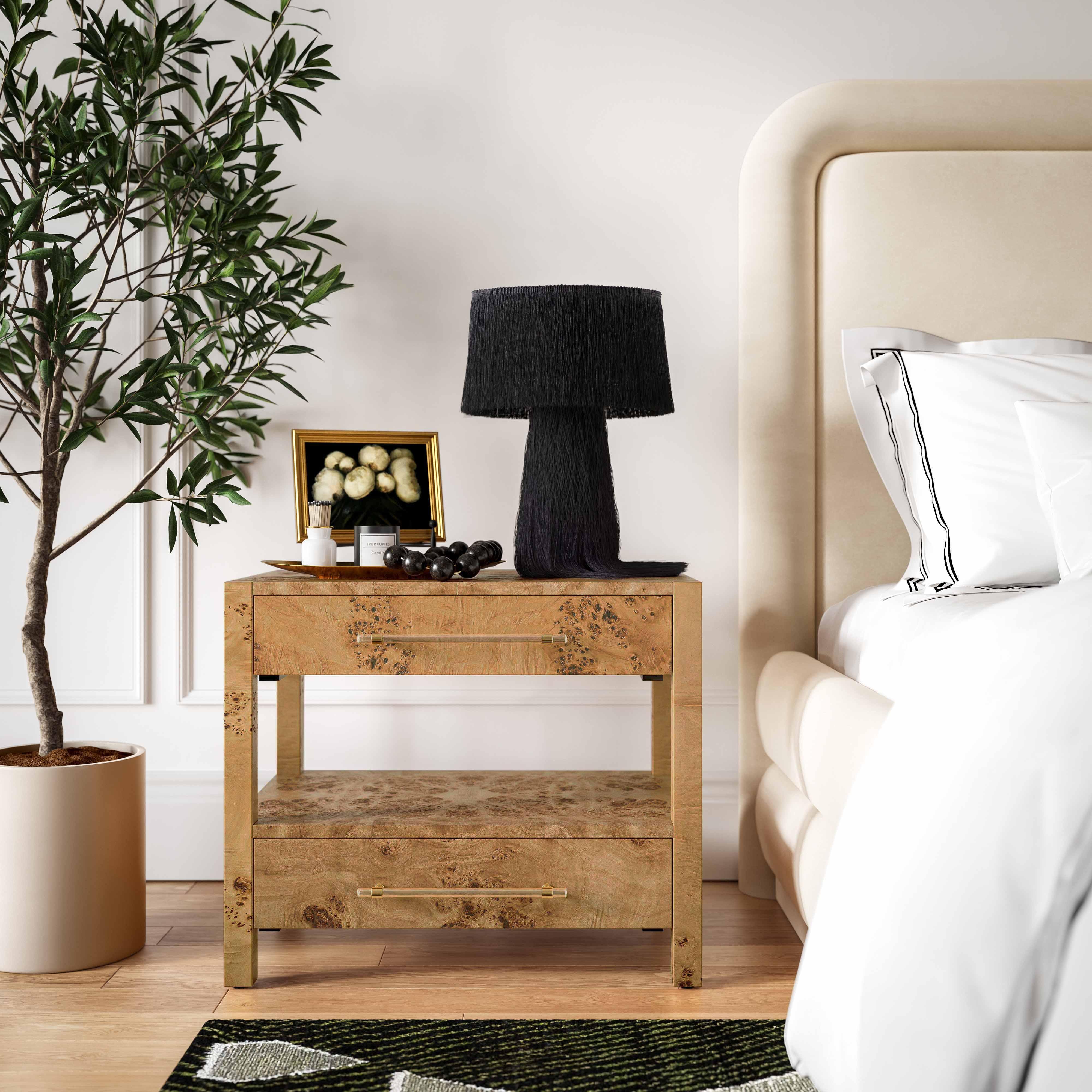 Brandyss 26" Burl 2-Drawer Nightstand - Image 32