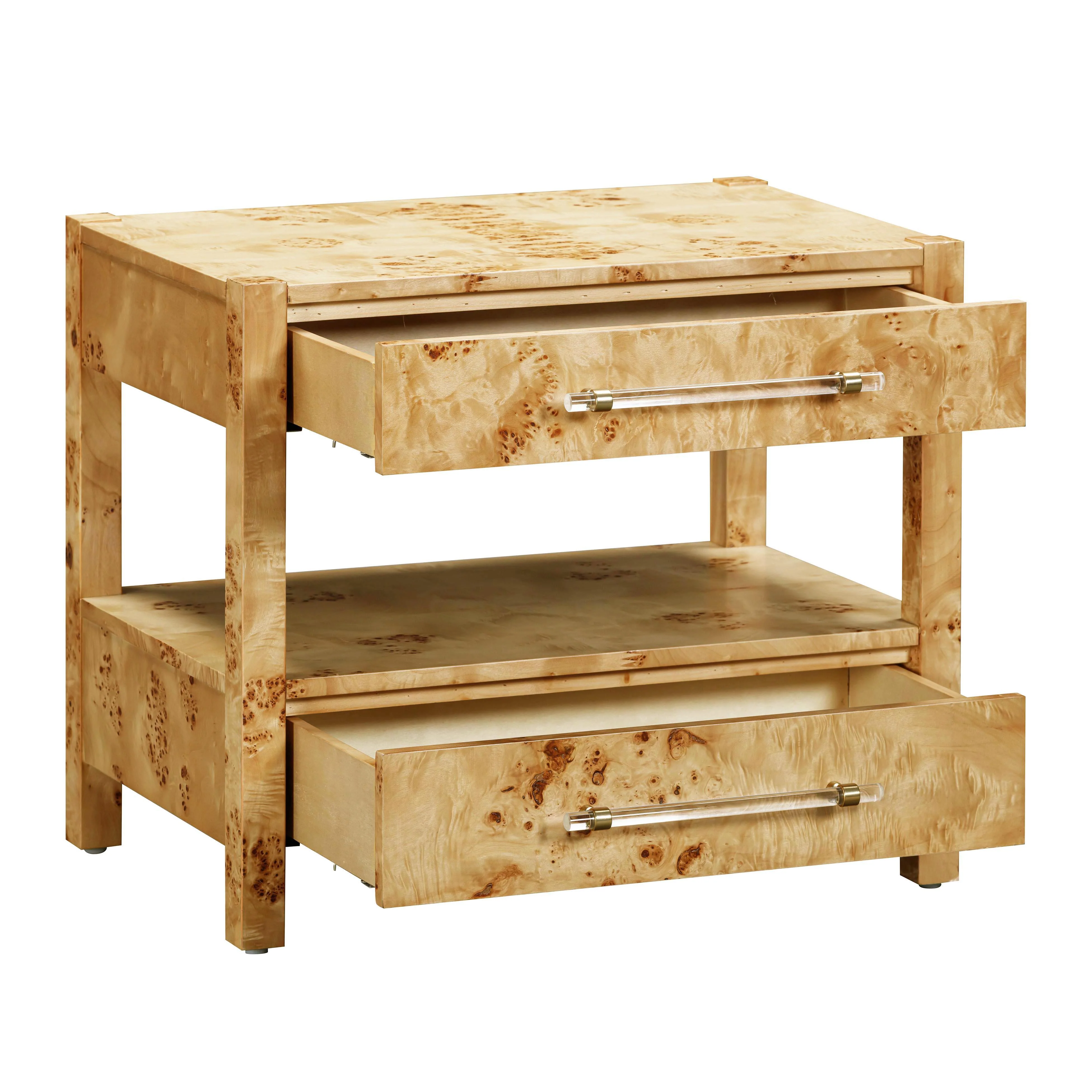 Brandyss 26" Burl 2-Drawer Nightstand - Image 7
