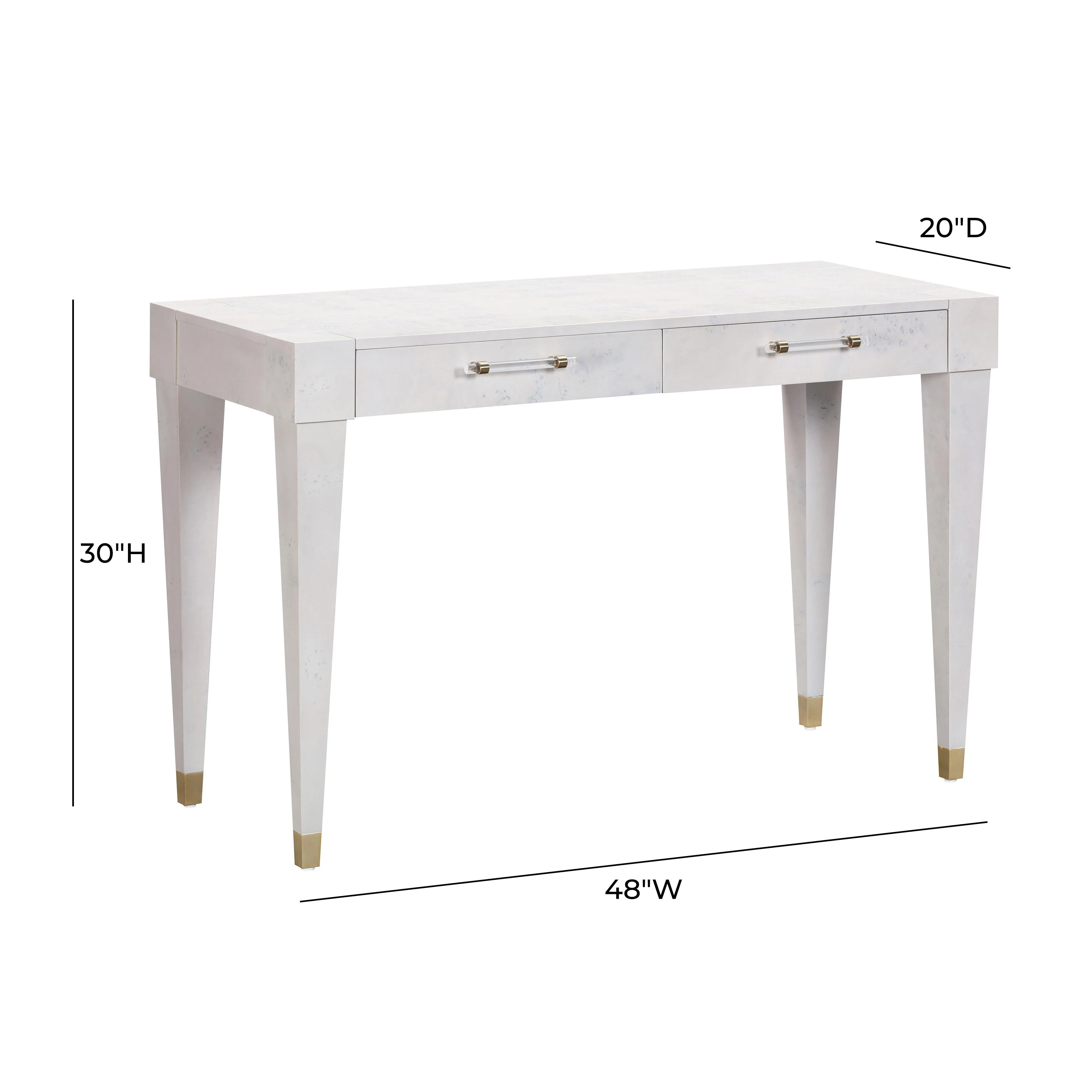 Brandyss 48" Burl 2-Drawer Work Desk - Image 17