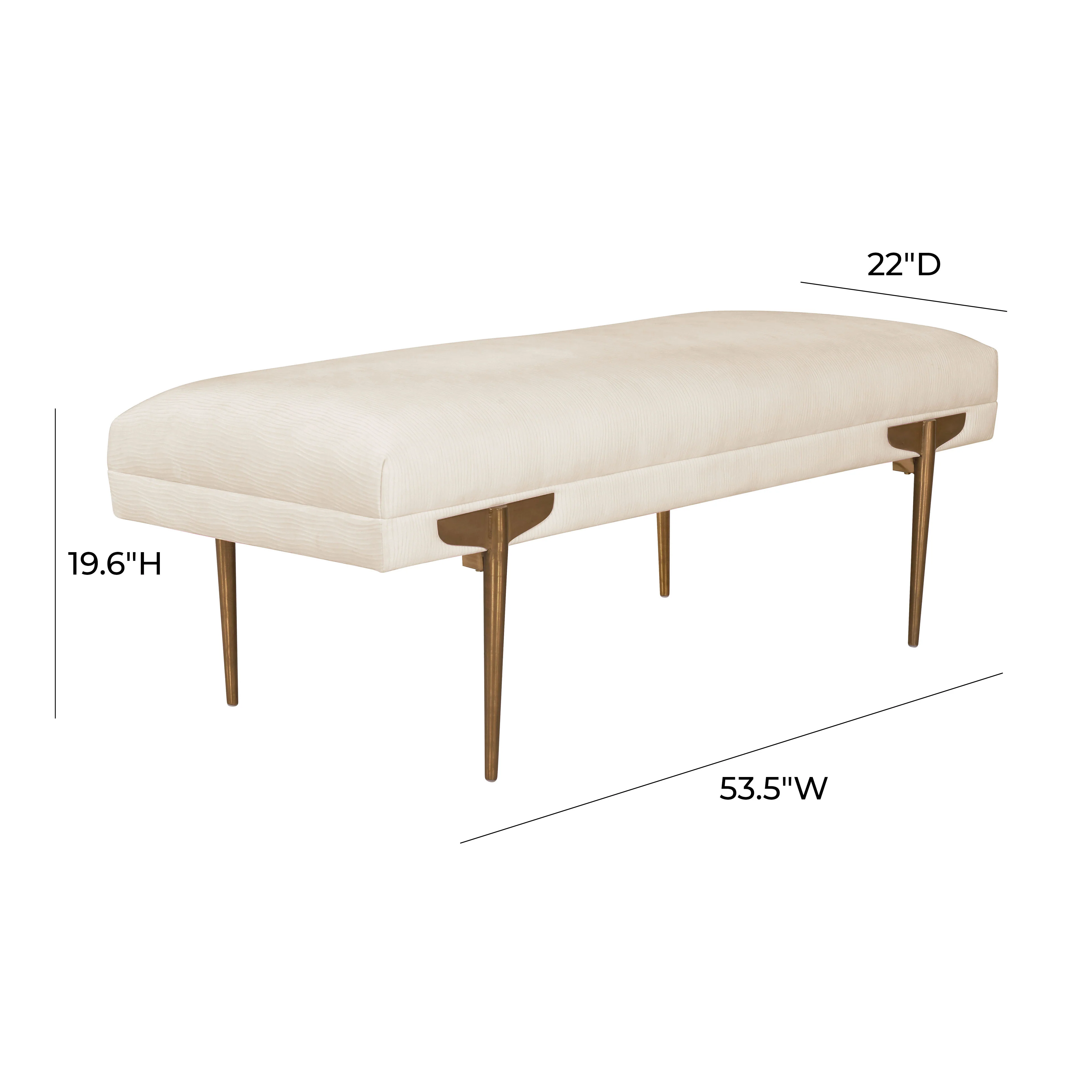 Brno 53.5" Performance Velvet Bench - Image 5