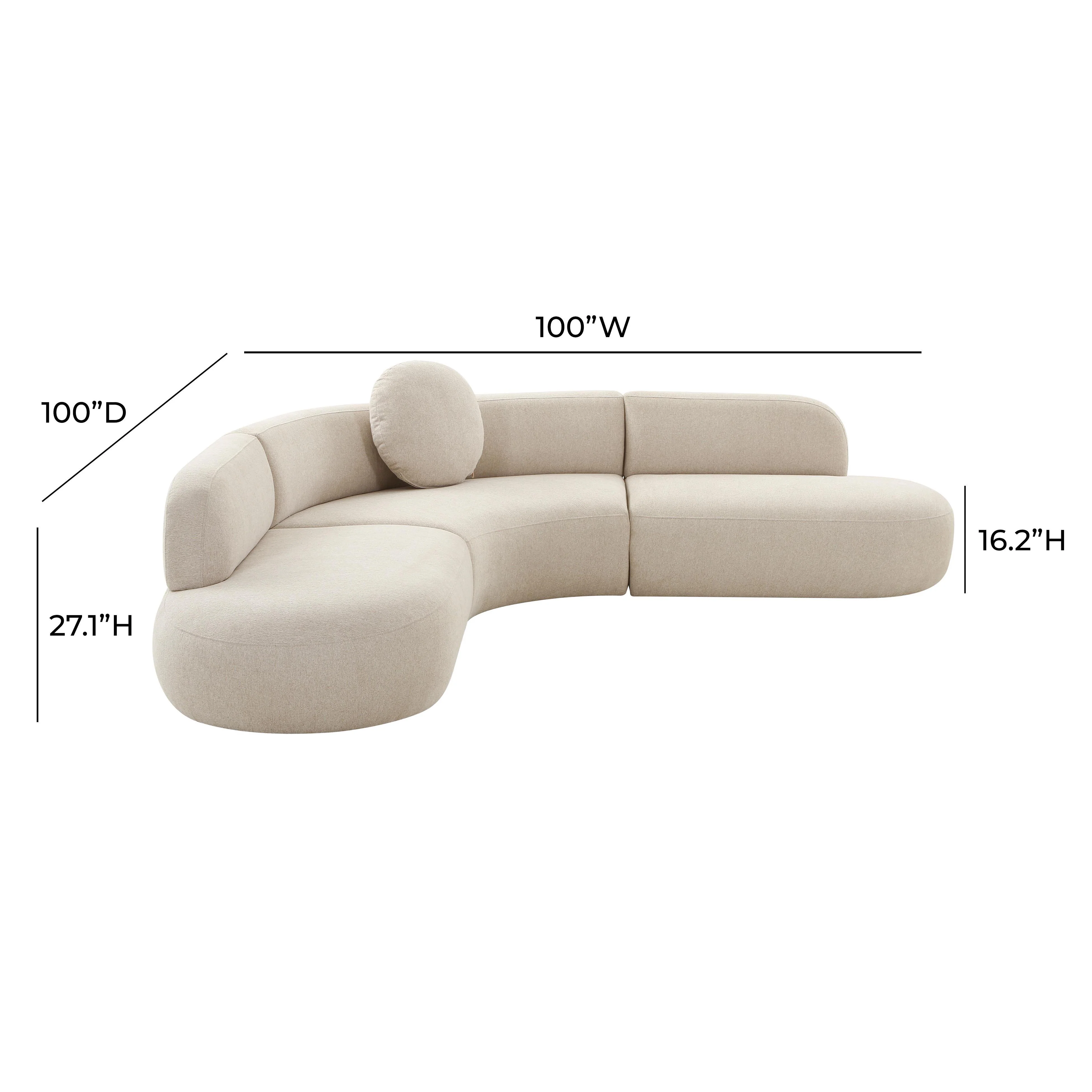 Broohah 3-Piece Performance Fabric L-Shaped Sectional - Image 13