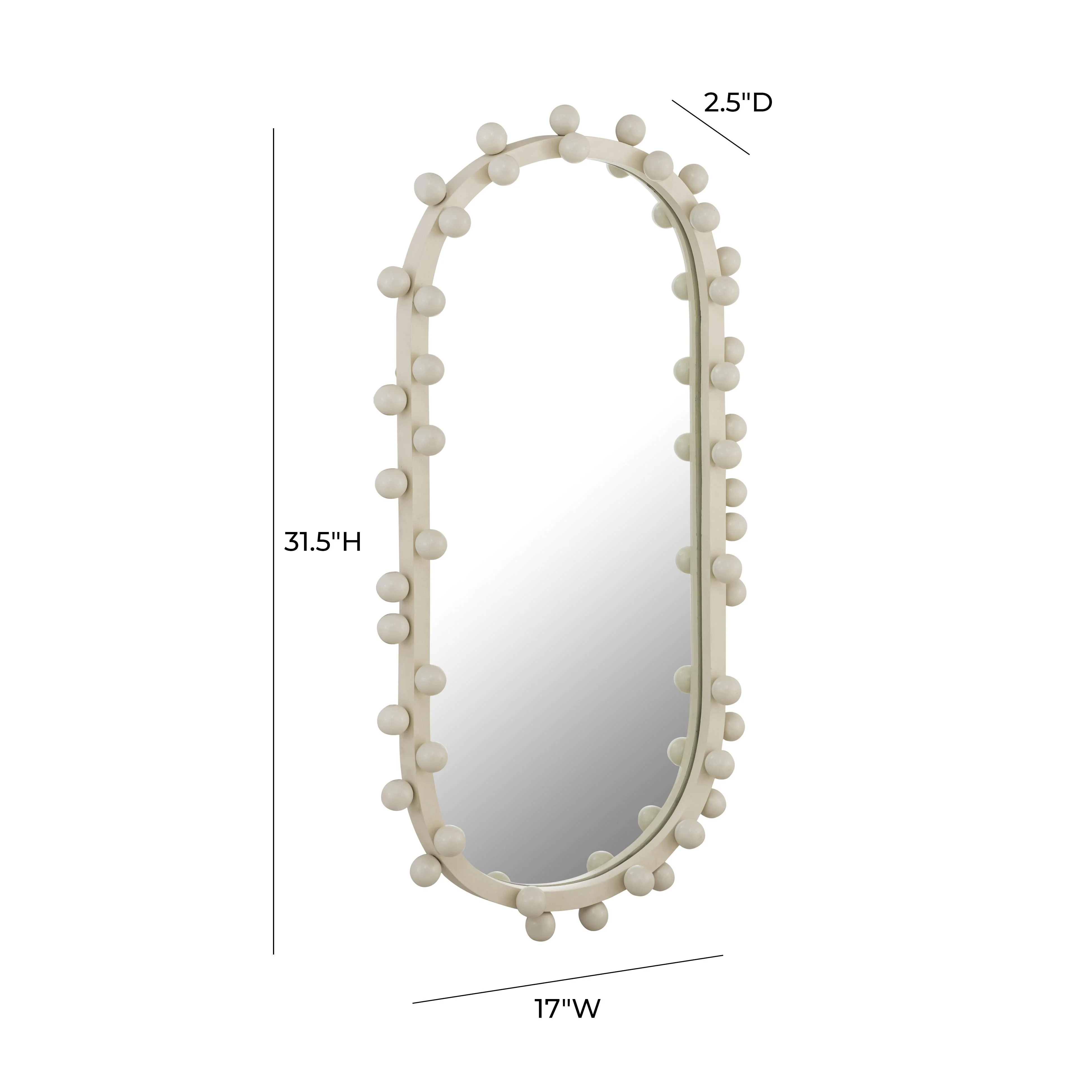 Bubbles Ivory Oval Wall Mirror (17"X31.5"-22.6"X42") - Image 13