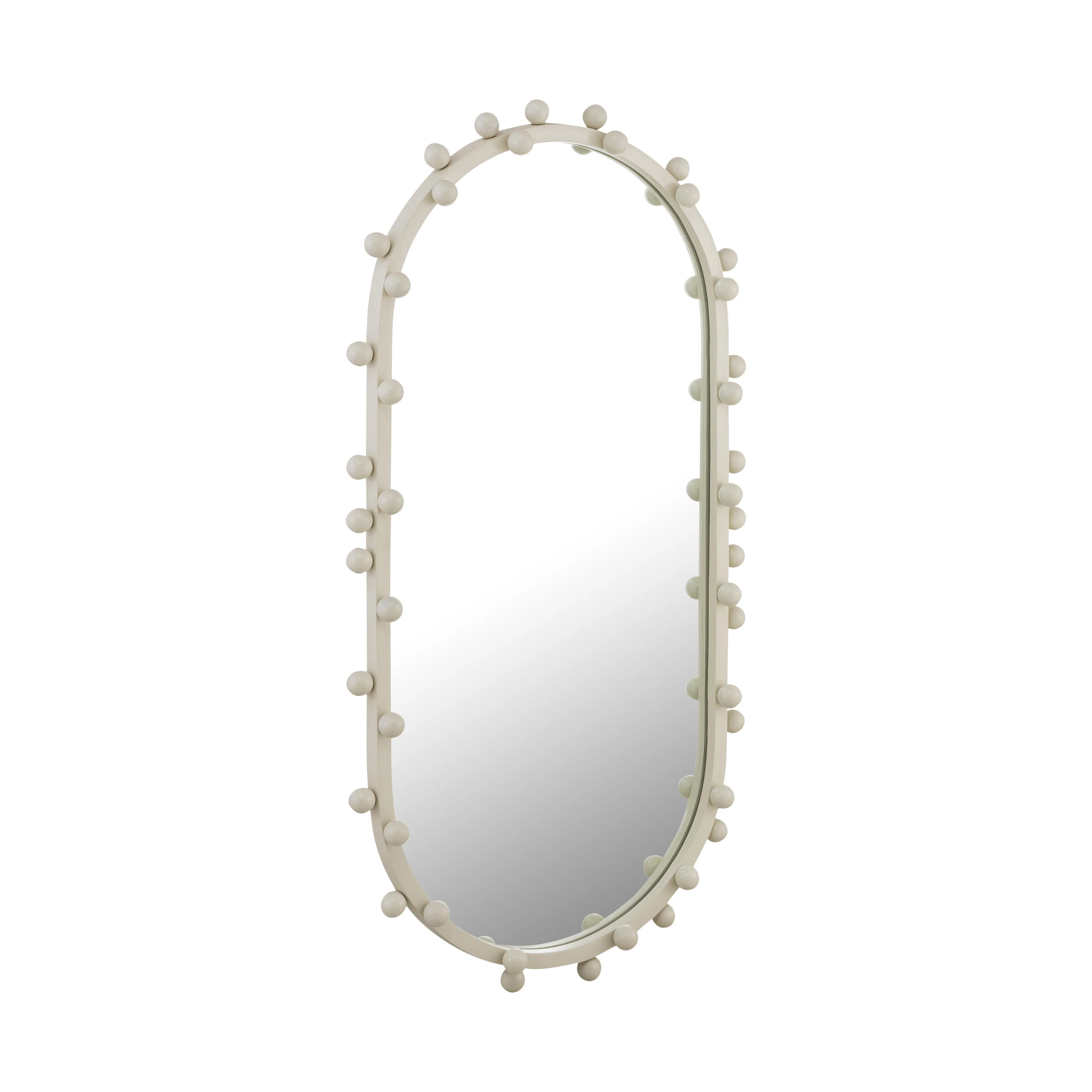 Bubbles Ivory Oval Wall Mirror (17"X31.5"-22.6"X42") - Image 3