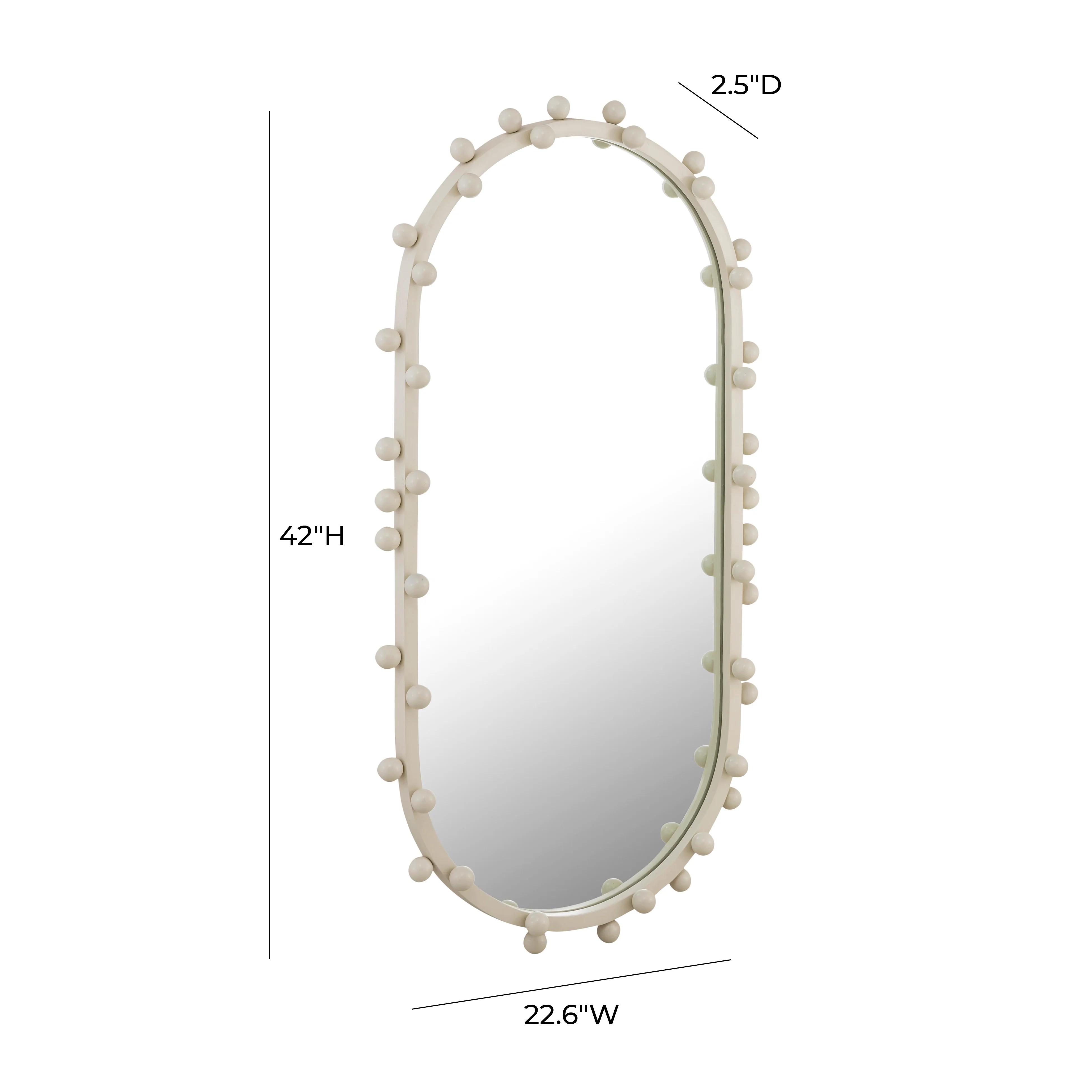 Bubbles Ivory Oval Wall Mirror (17"X31.5"-22.6"X42") - Image 7
