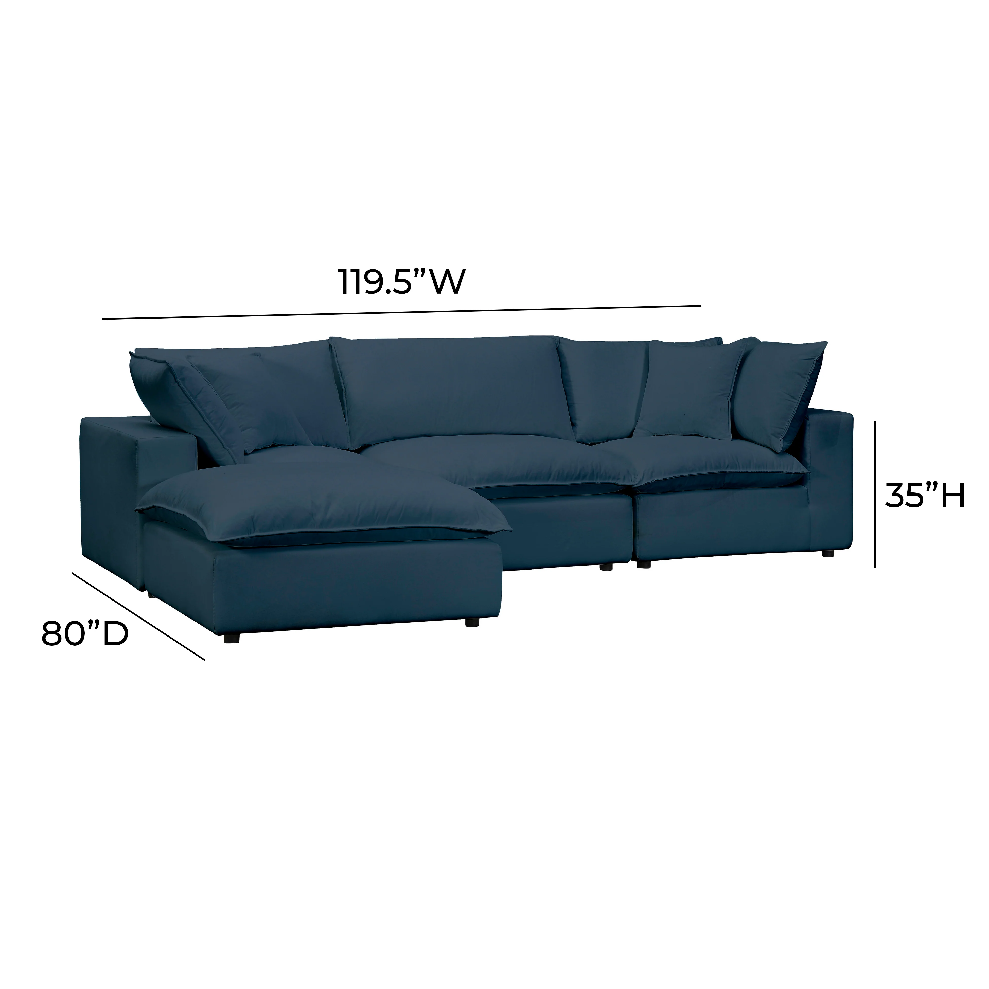Cali 4-Piece Performance Fabric Modular Sectional - Image 24