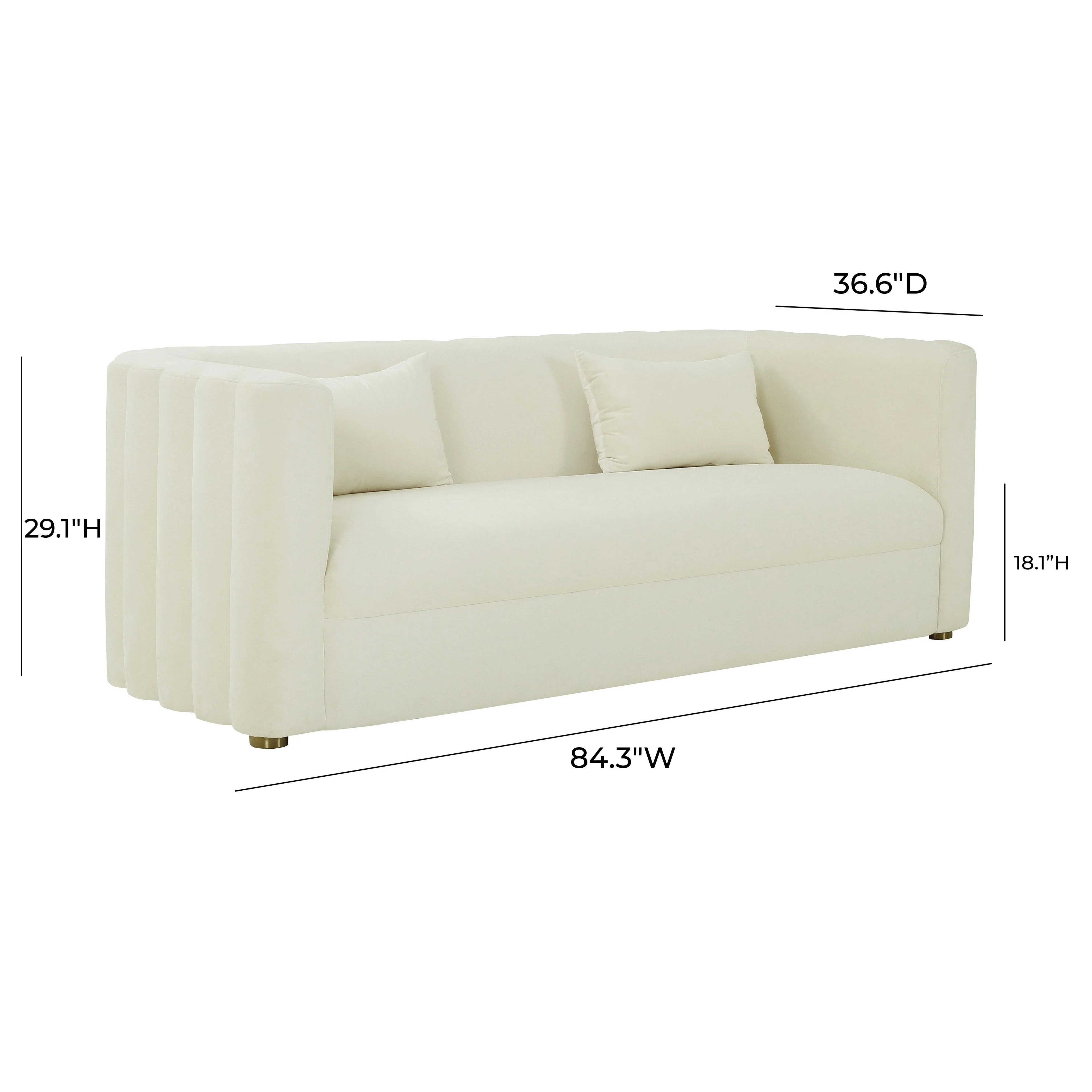 Callie 84" Performance Velvet Sofa - Image 6