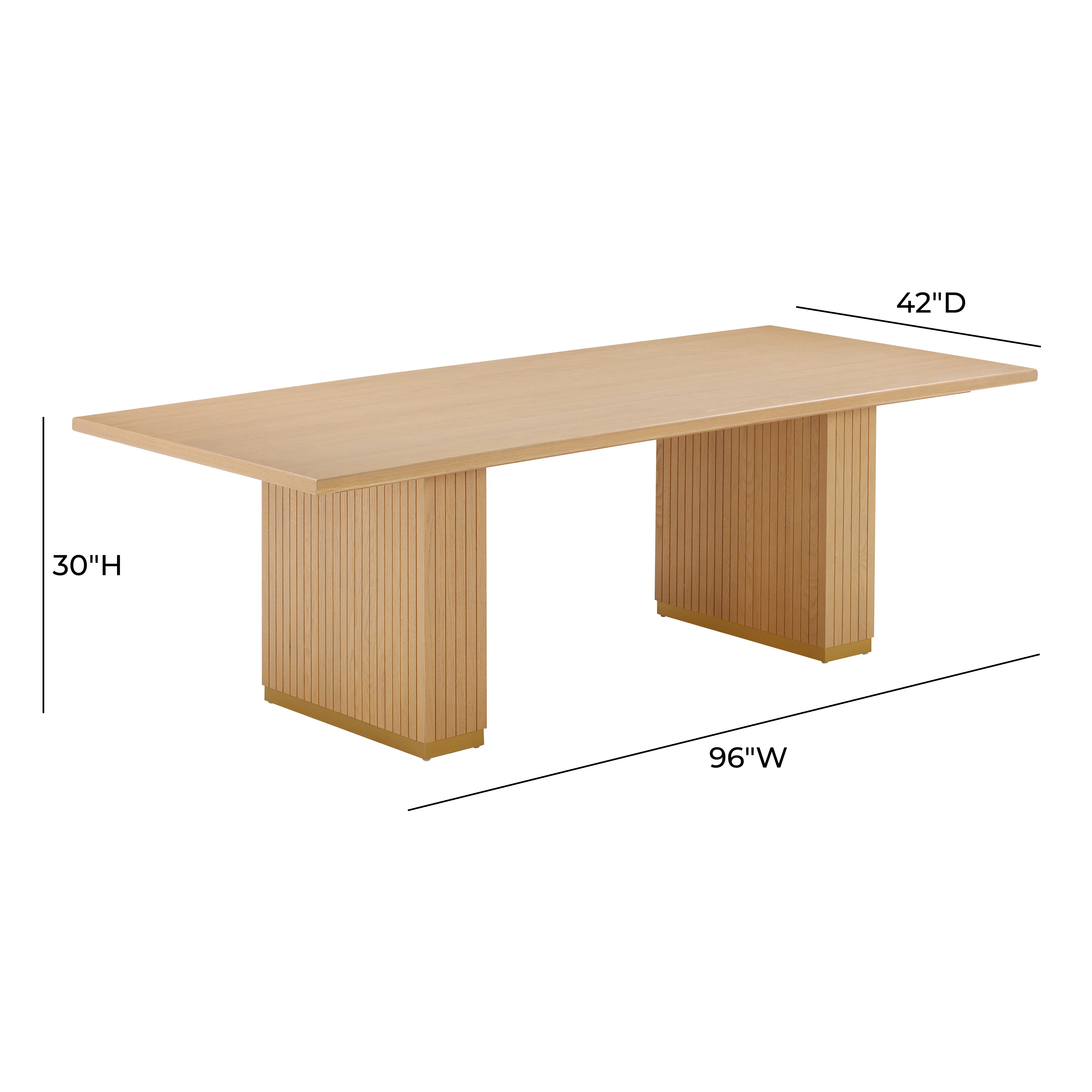Chelsea 96" Oak Wood Rectangular Dining Table - Image 7