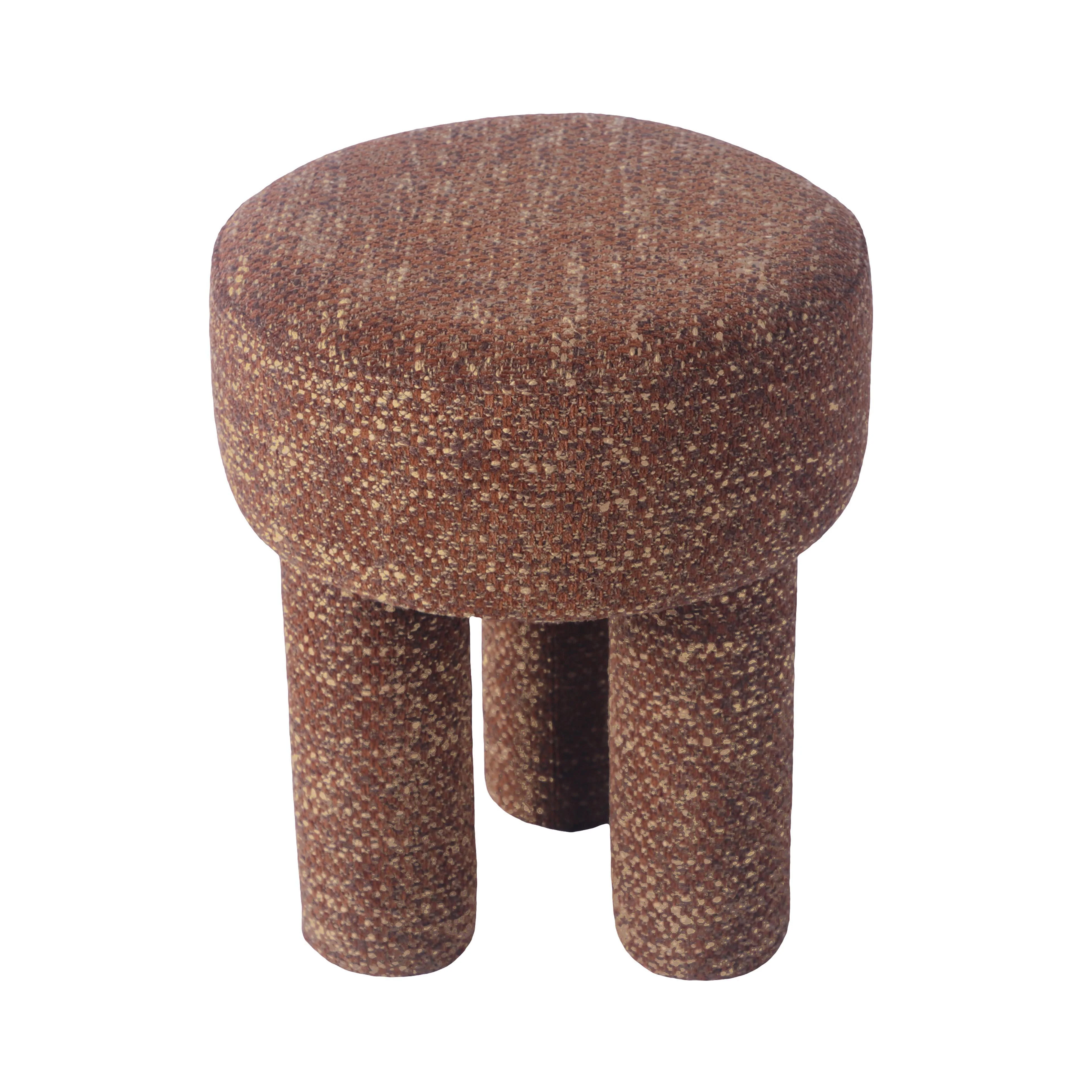 Claire Nubby Performance Fabric Accent Stool - Image 3