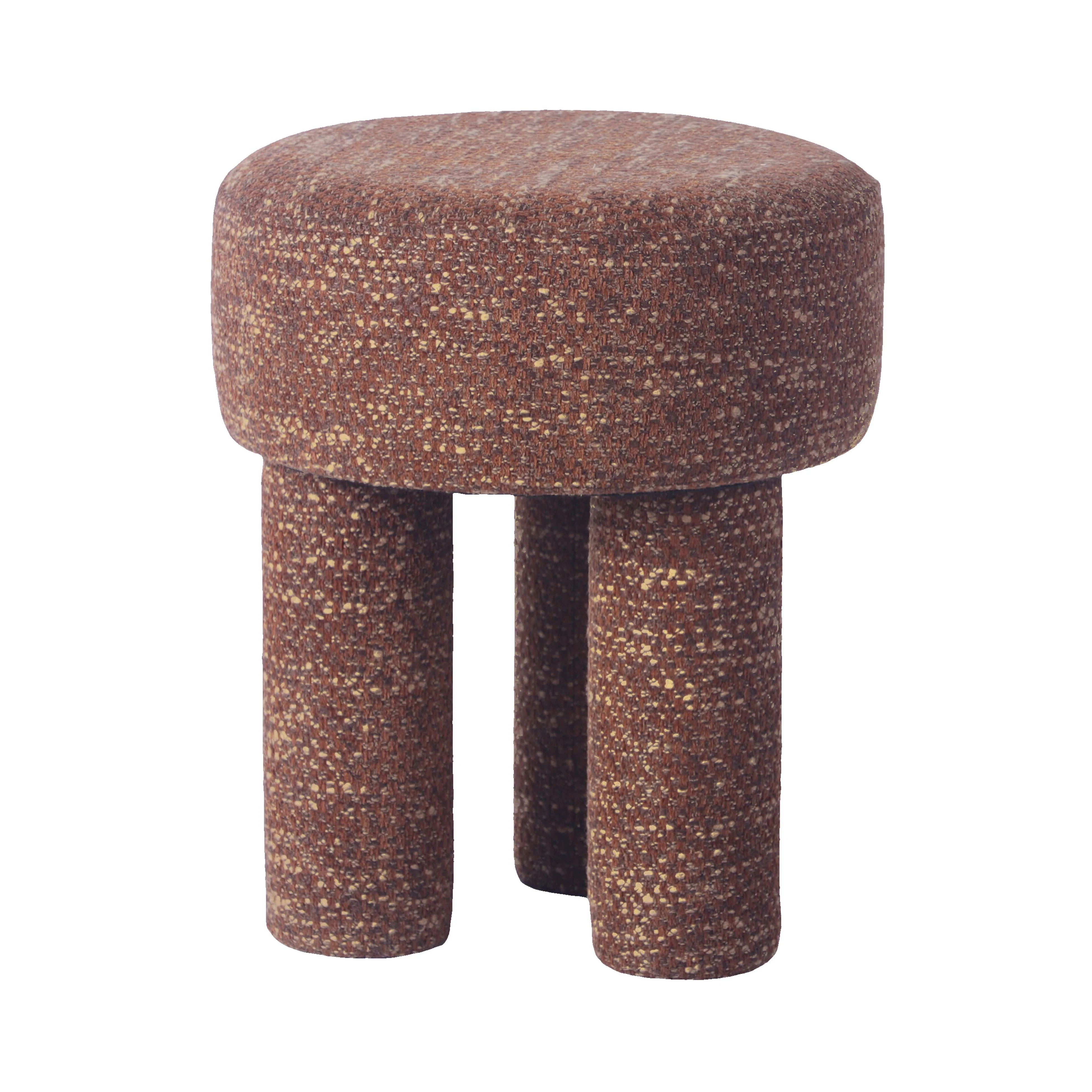 Claire Nubby Performance Fabric Accent Stool - Image 5