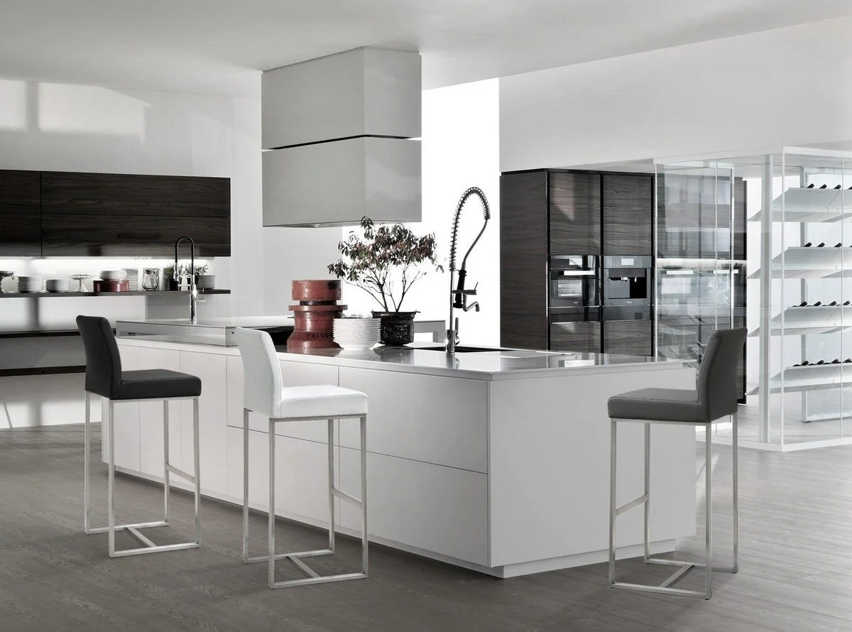 Denmark Performance Vegan Leather Stool with Silver Base - Set of 2 - Image 30