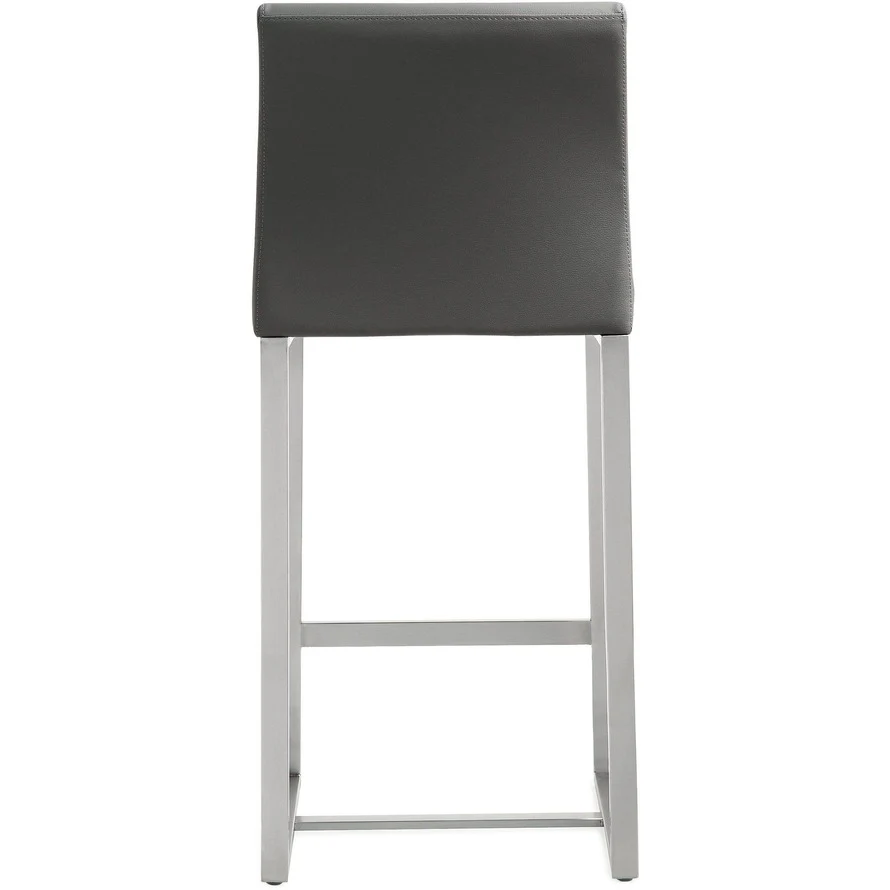 Denmark Performance Vegan Leather Stool with Silver Base - Set of 2 - Image 34
