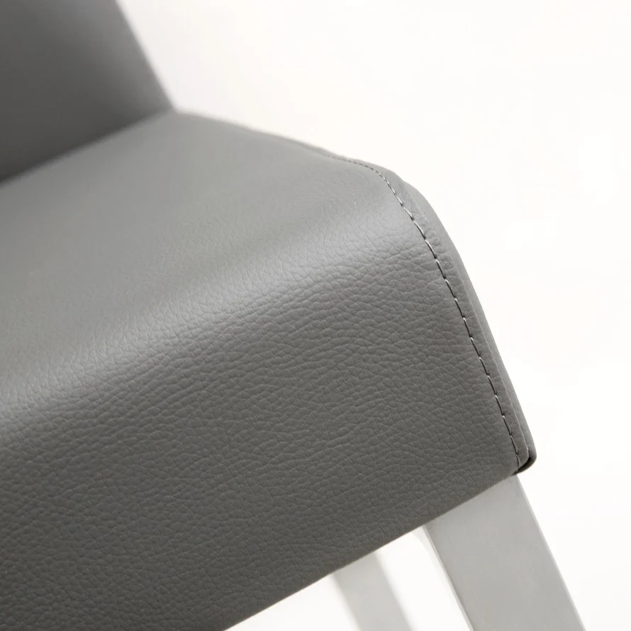 Denmark Performance Vegan Leather Stool with Silver Base - Set of 2 - Image 36