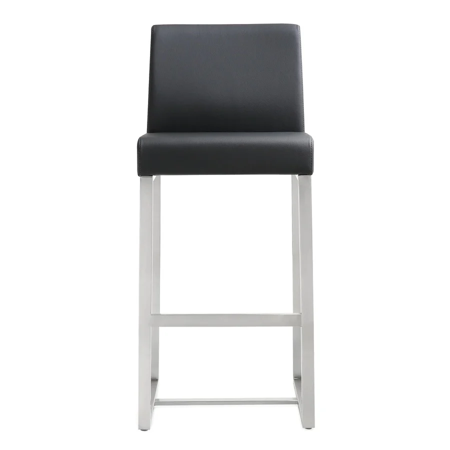 Denmark Performance Vegan Leather Stool with Silver Base - Set of 2 - Image 51