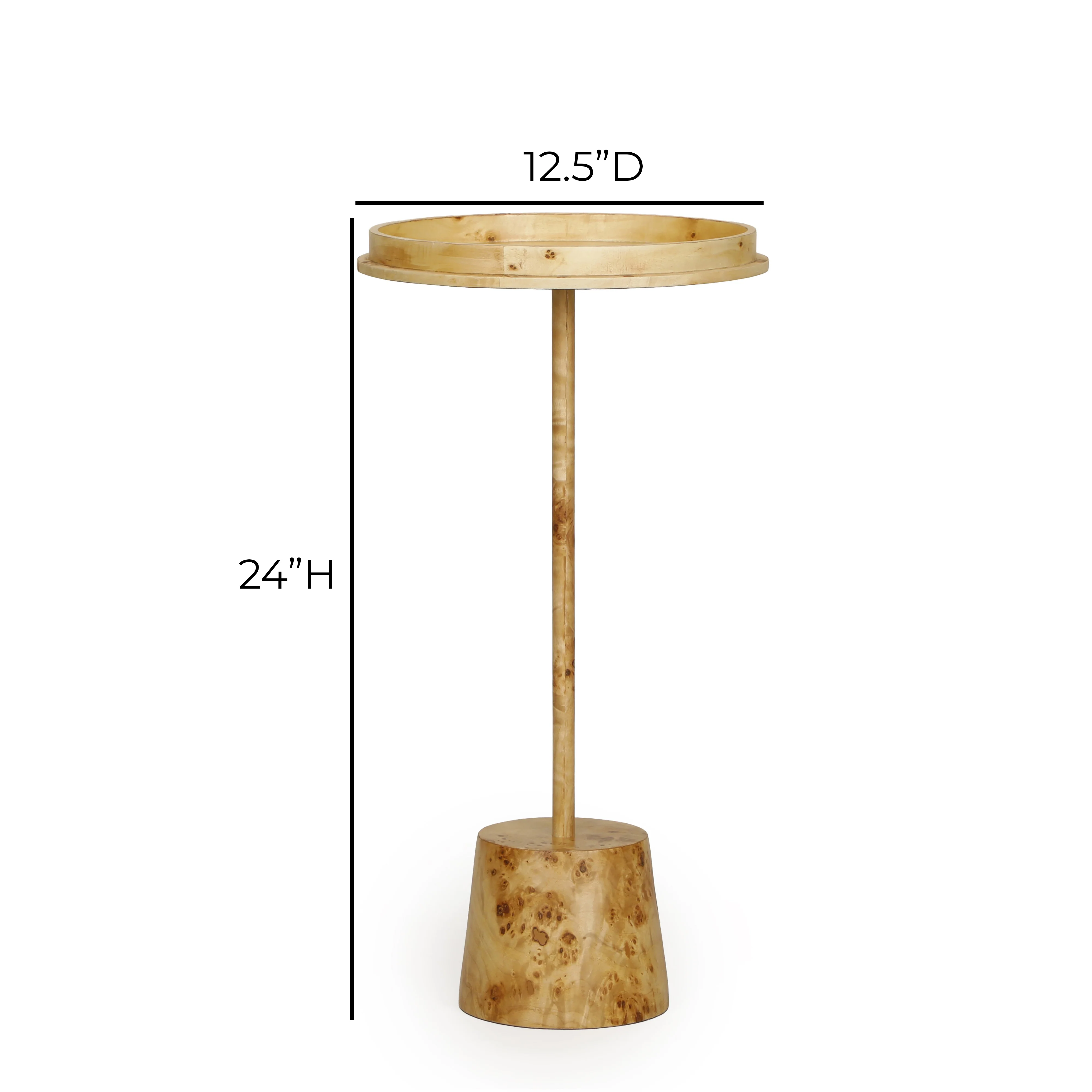 Destin Natural Burl Contract-Grade Side Table - Image 7