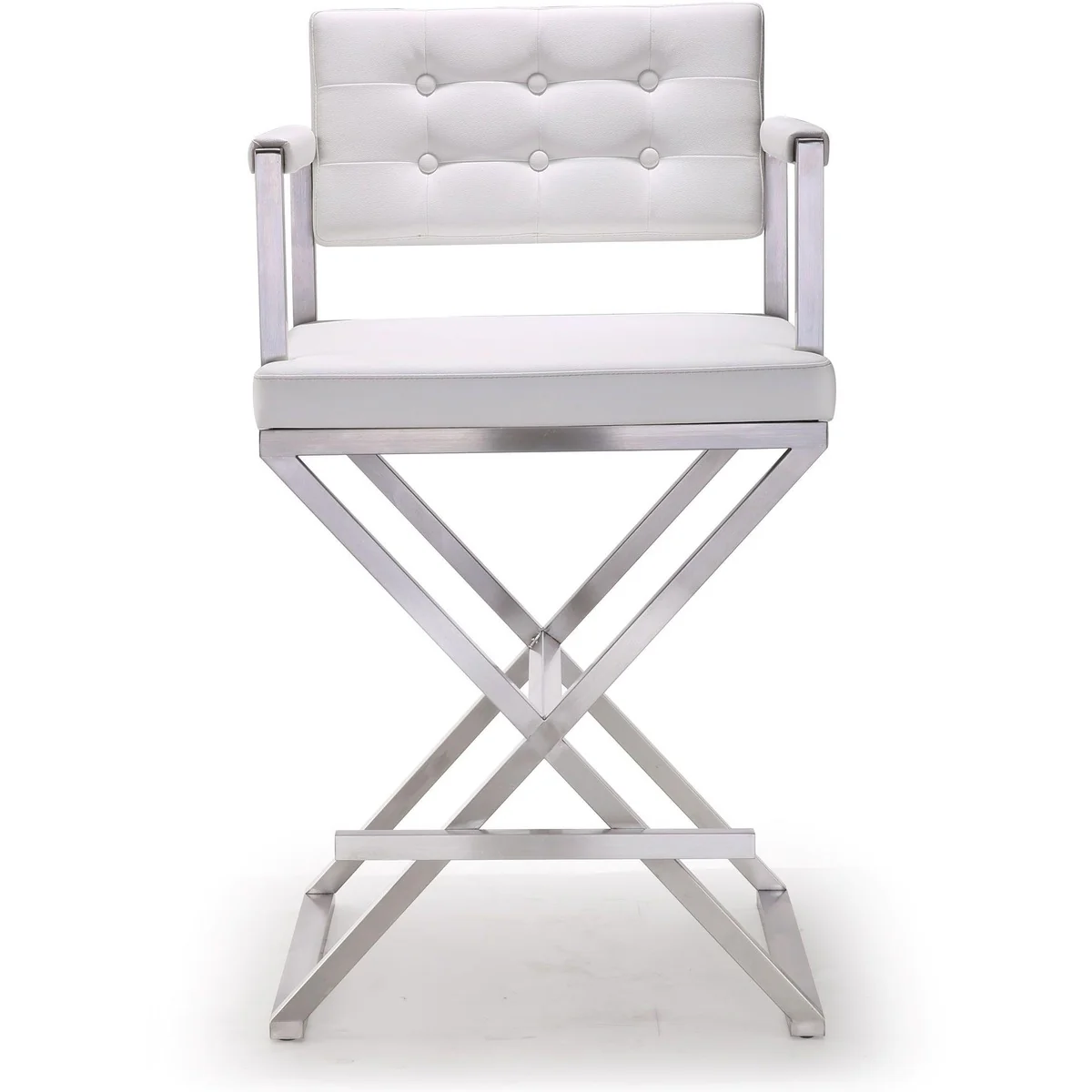 Director Performance Vegan Leather Stool with Silver Base - Image 12