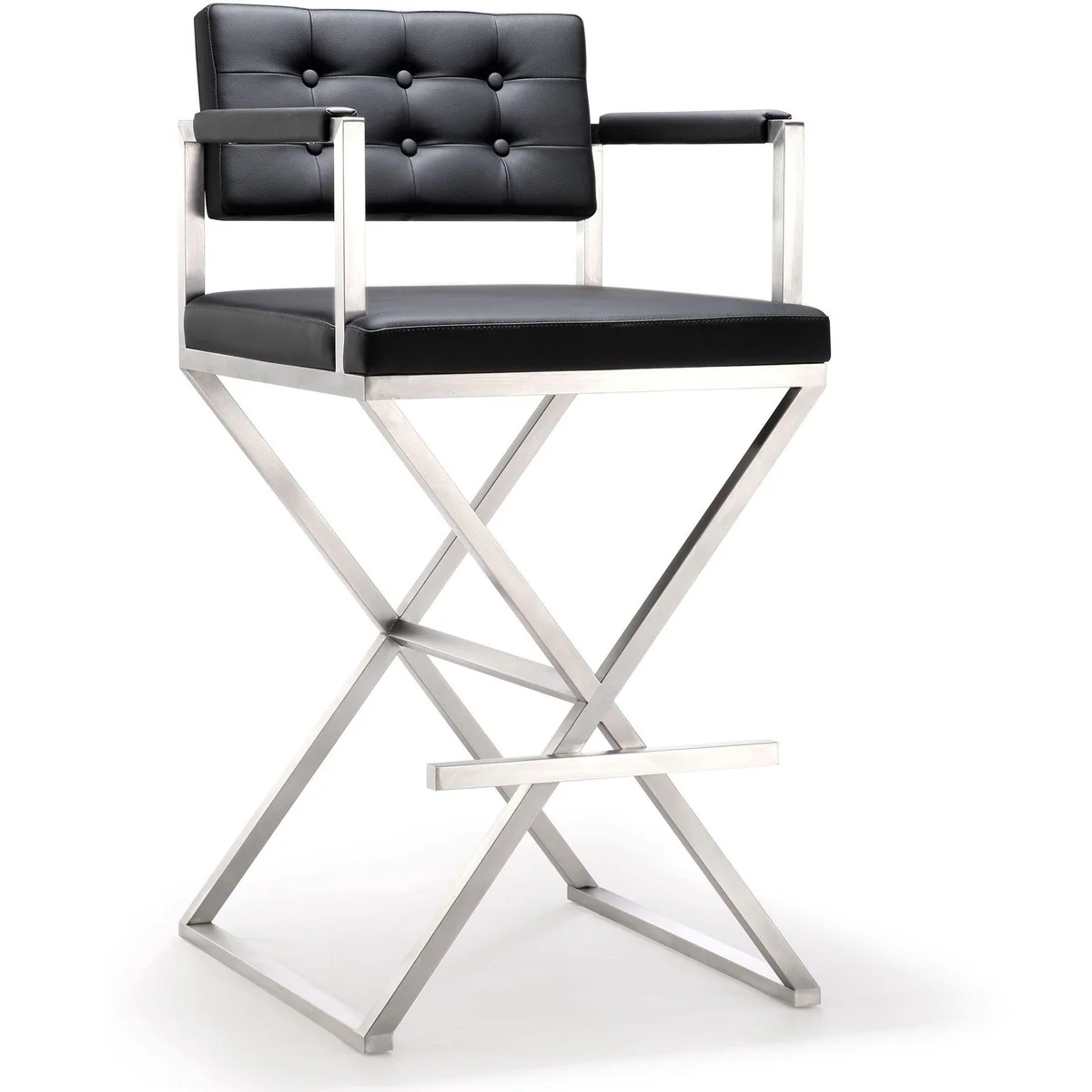 Director Performance Vegan Leather Stool with Silver Base - Image 19