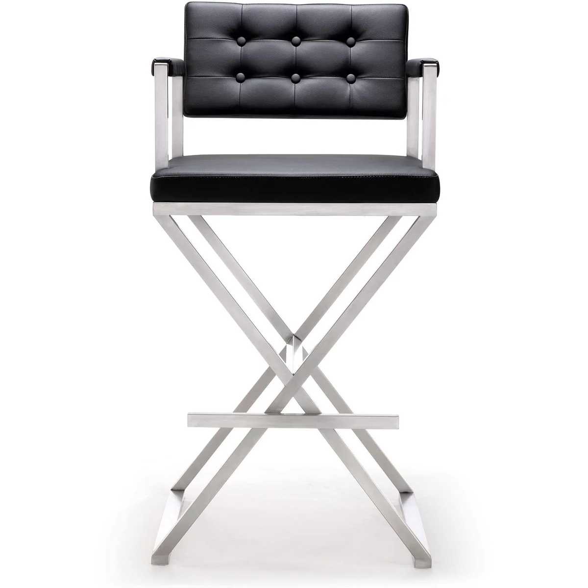 Director Performance Vegan Leather Stool with Silver Base - Image 21
