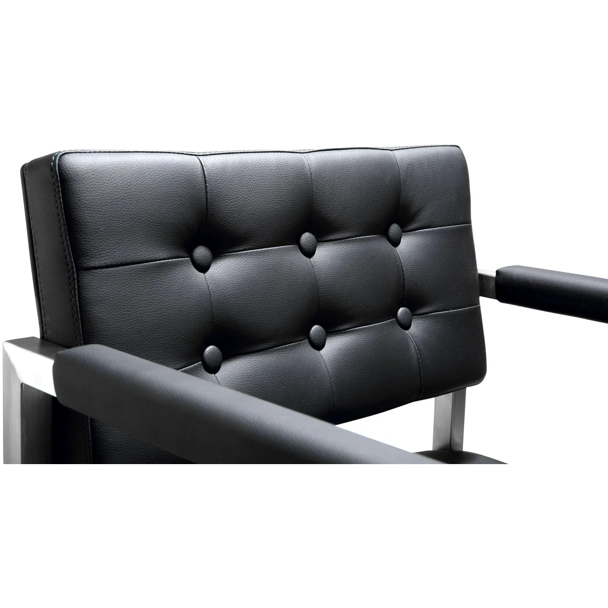 Director Performance Vegan Leather Stool with Silver Base - Image 24