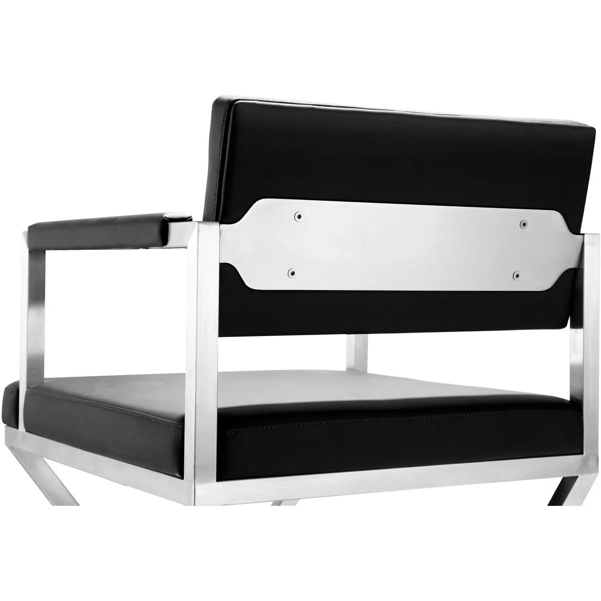 Director Performance Vegan Leather Stool with Silver Base - Image 25