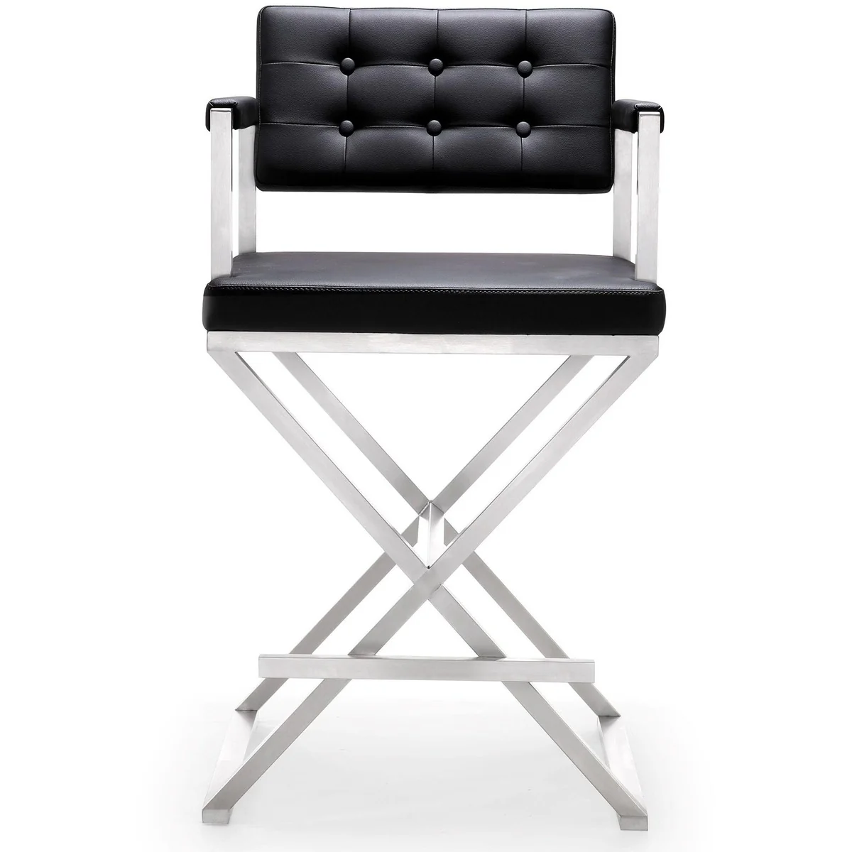 Director Performance Vegan Leather Stool with Silver Base - Image 30