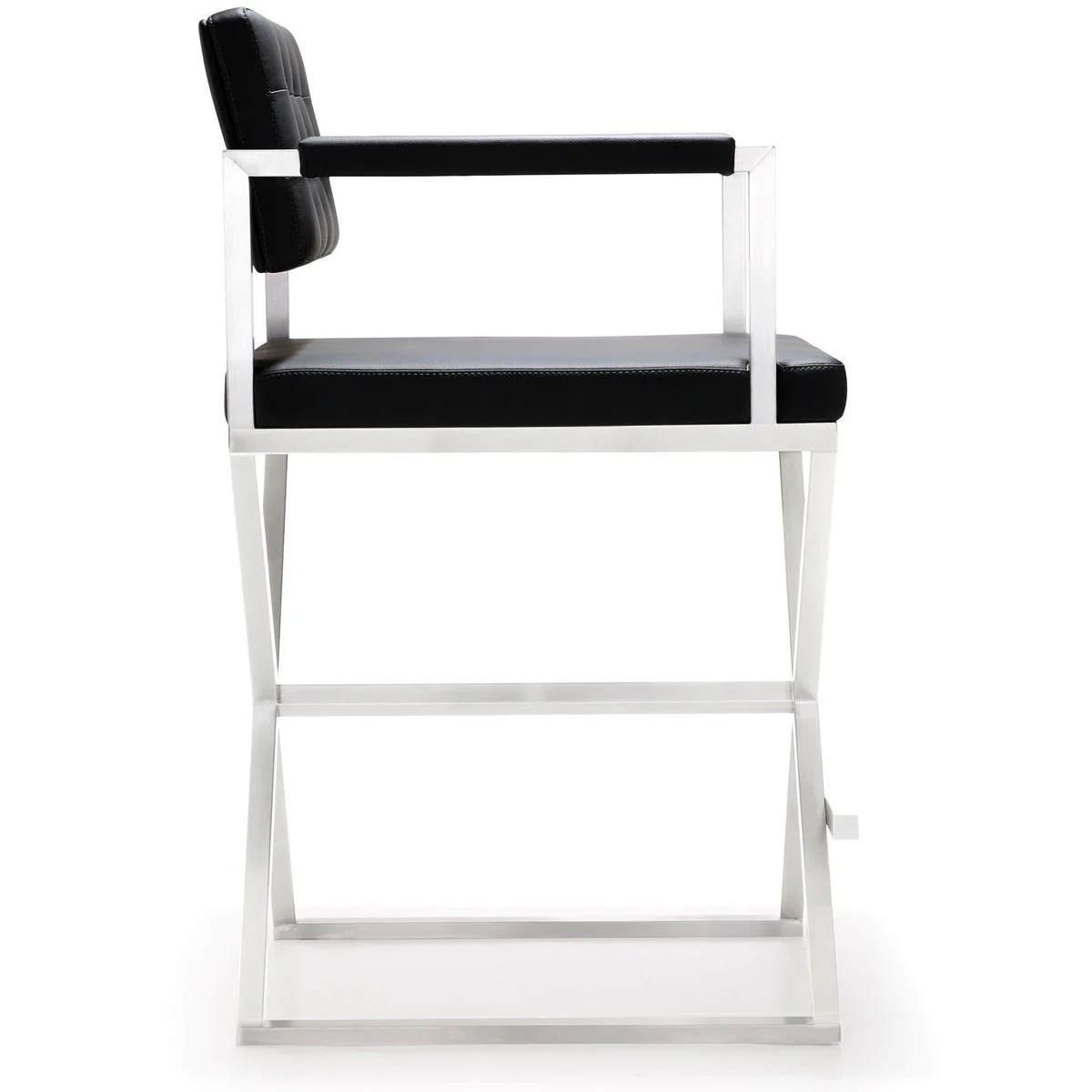 Director Performance Vegan Leather Stool with Silver Base - Image 31