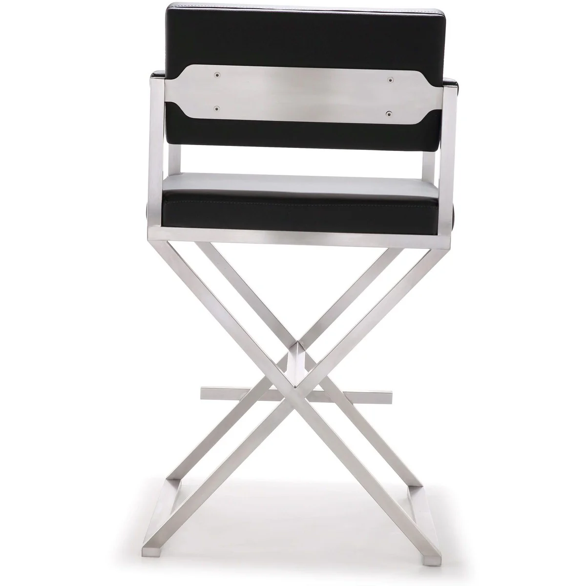 Director Performance Vegan Leather Stool with Silver Base - Image 32
