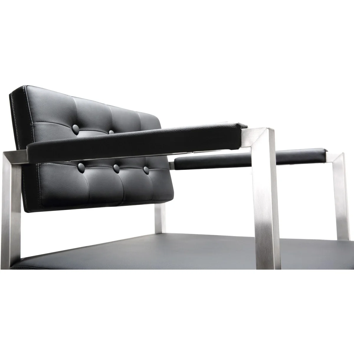 Director Performance Vegan Leather Stool with Silver Base - Image 35