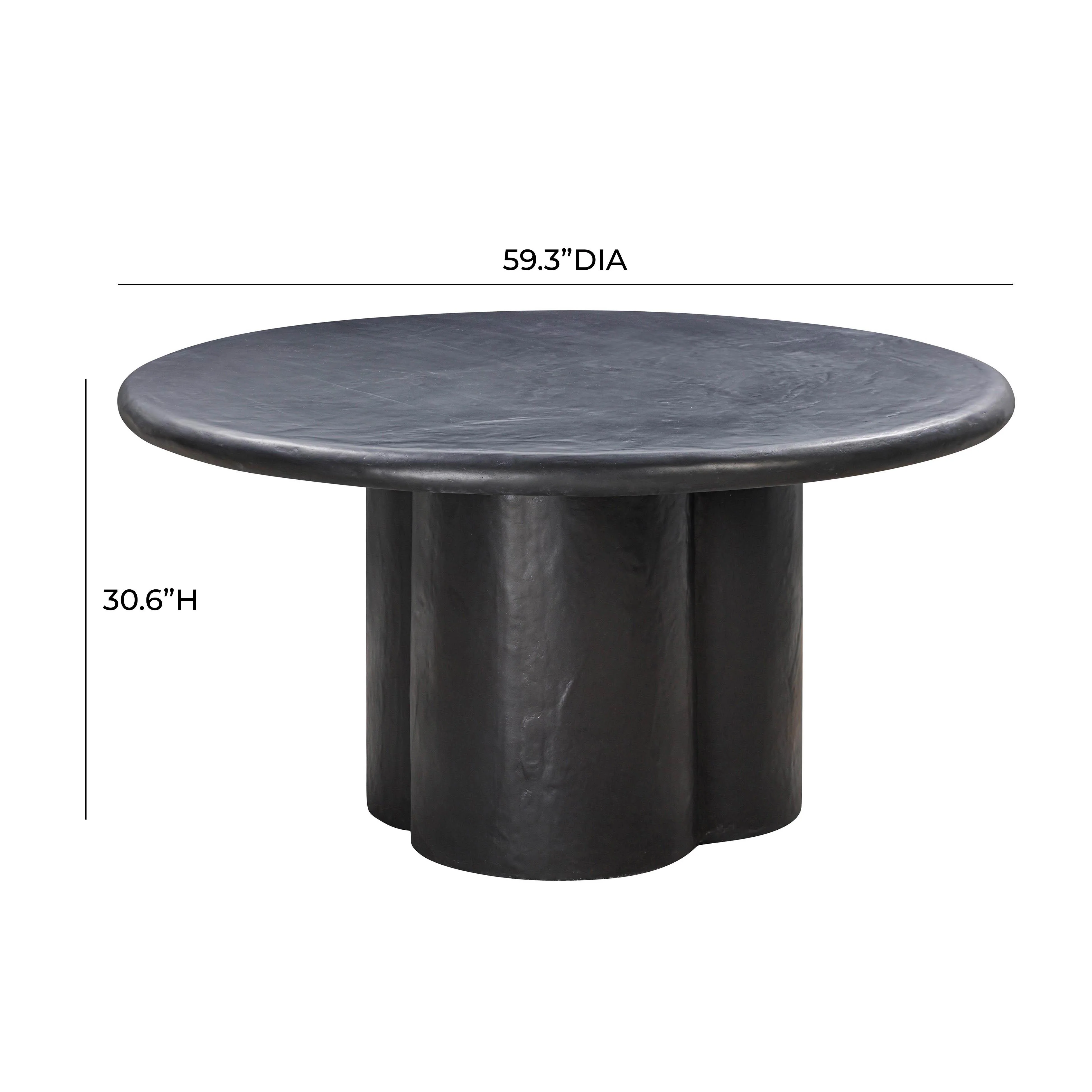 Elika 59" Faux Plaster Indoor / Outdoor Round Dining Table - Image 15