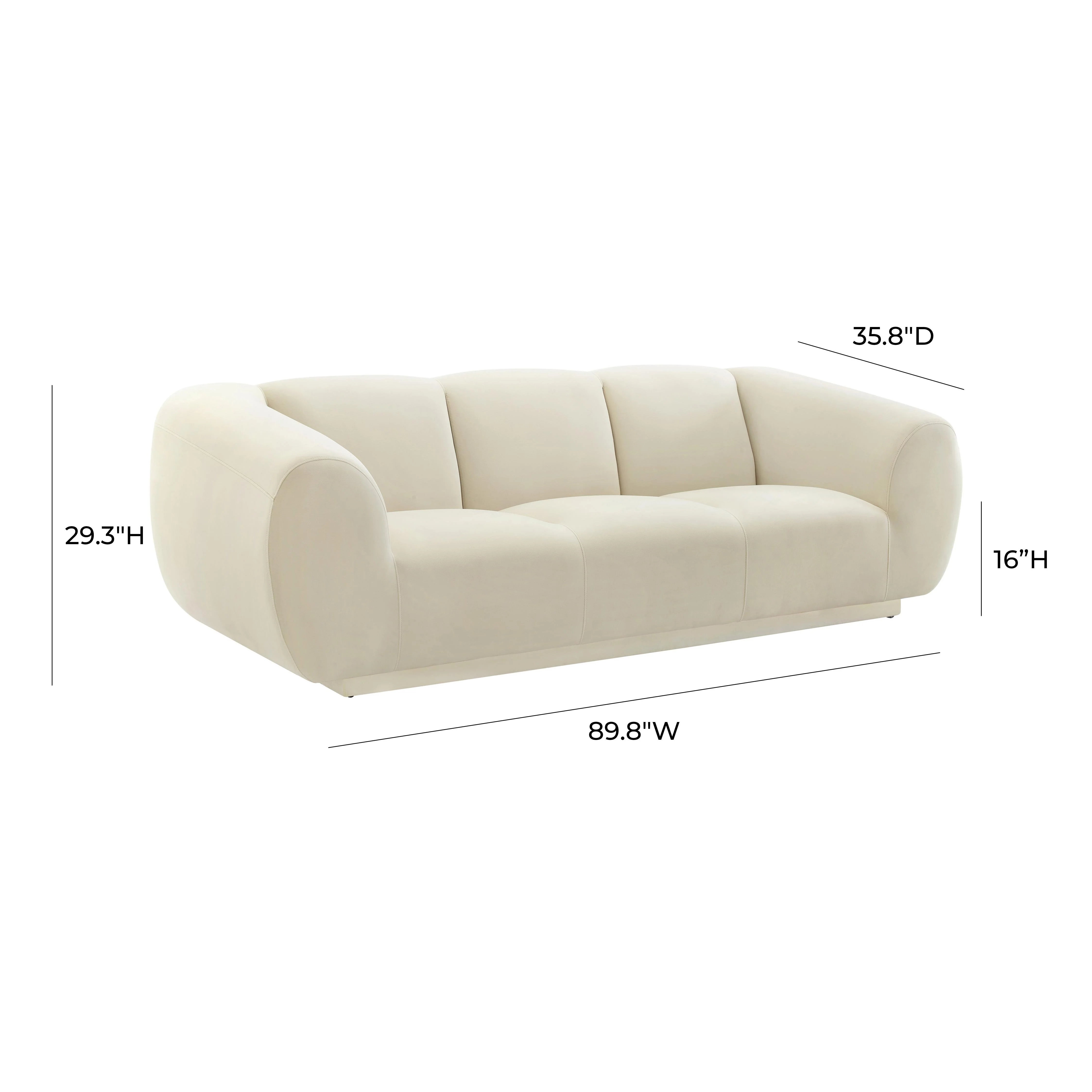 Emmet 90" Performance Velvet Sofa - Image 6