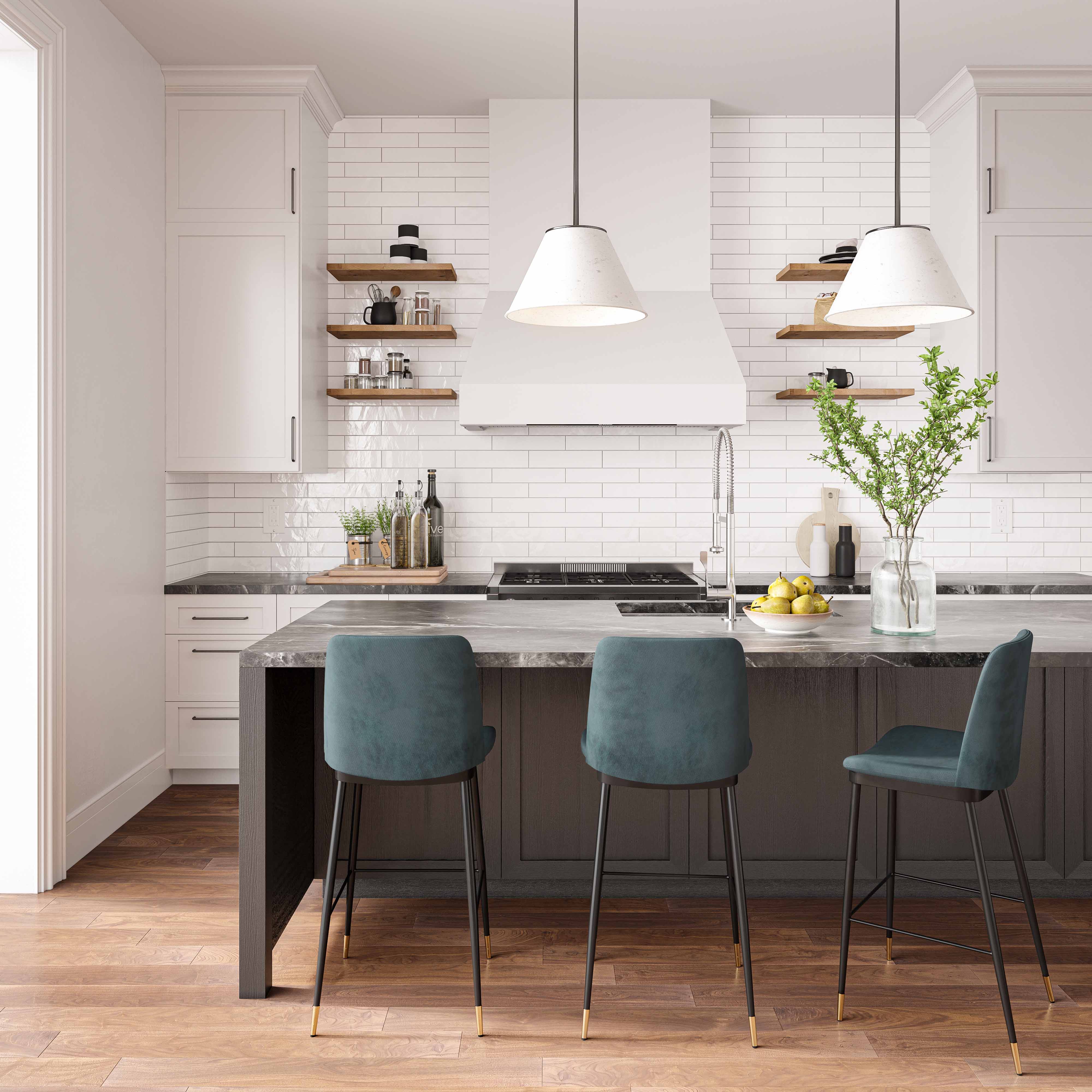 Evora Velvet Counter Stool - Set of 2 - Image 11