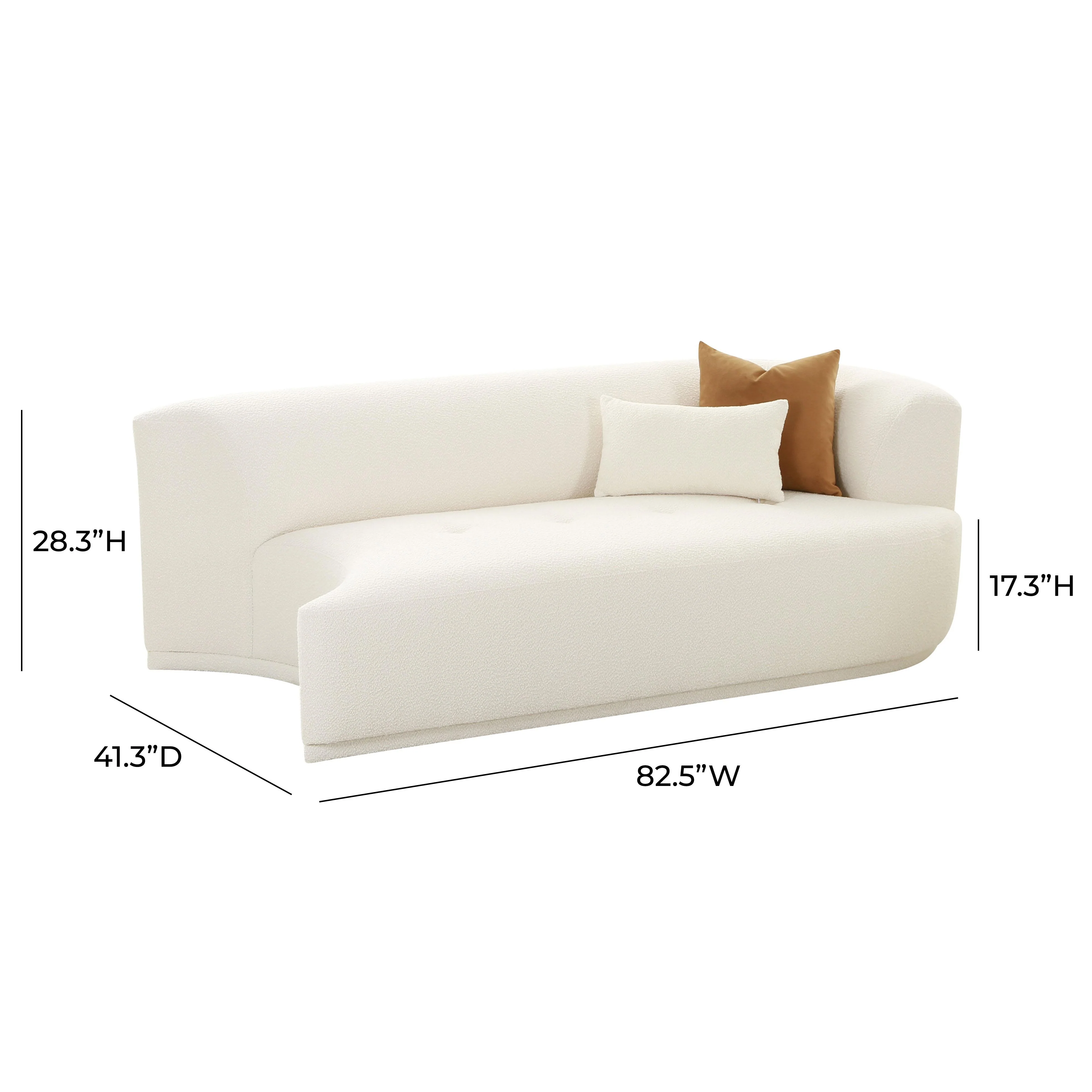 Fickle 82.5" Cream Performance Boucle Modular Loveseat - Image 12