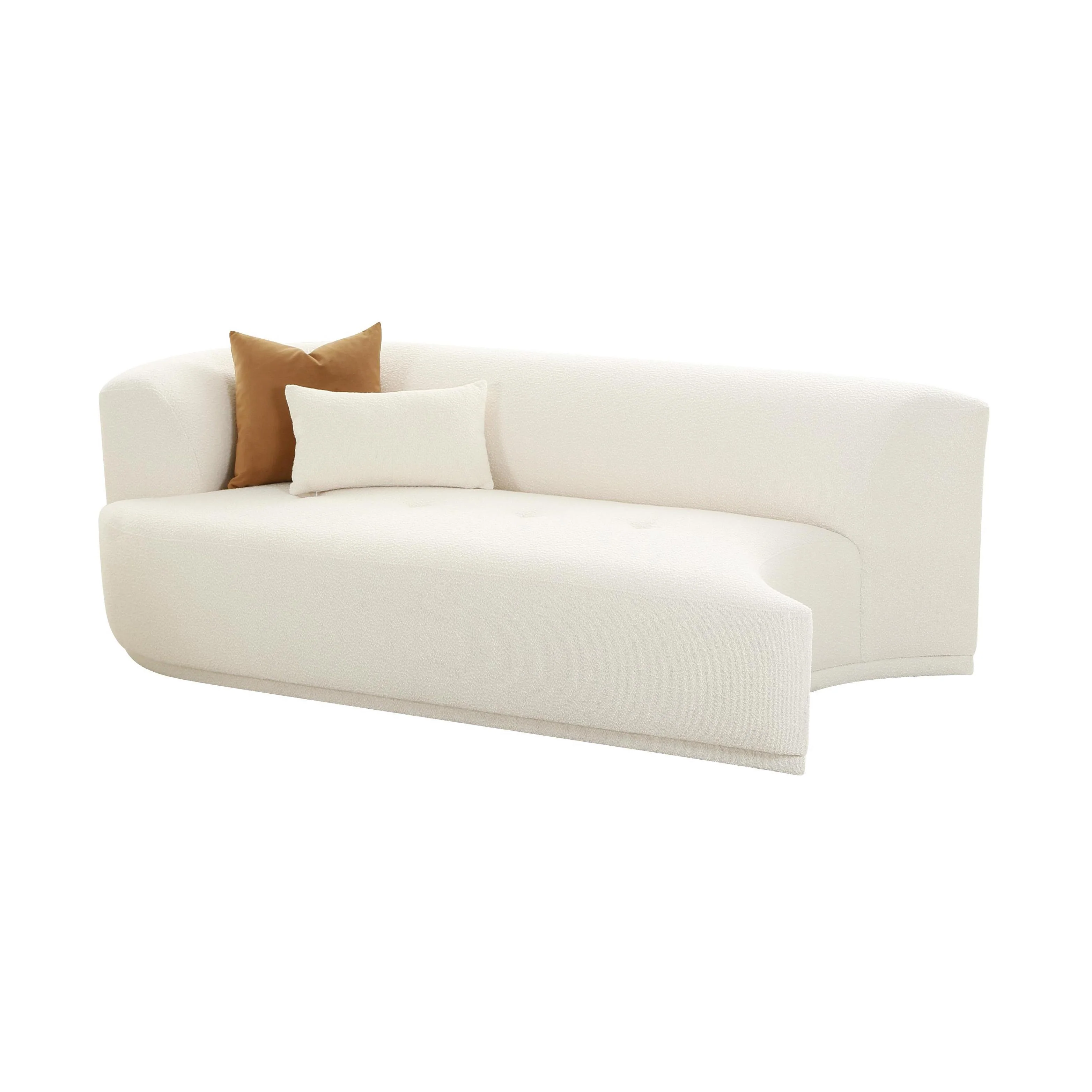 Fickle 82.5" Cream Performance Boucle Modular Loveseat - Image 4