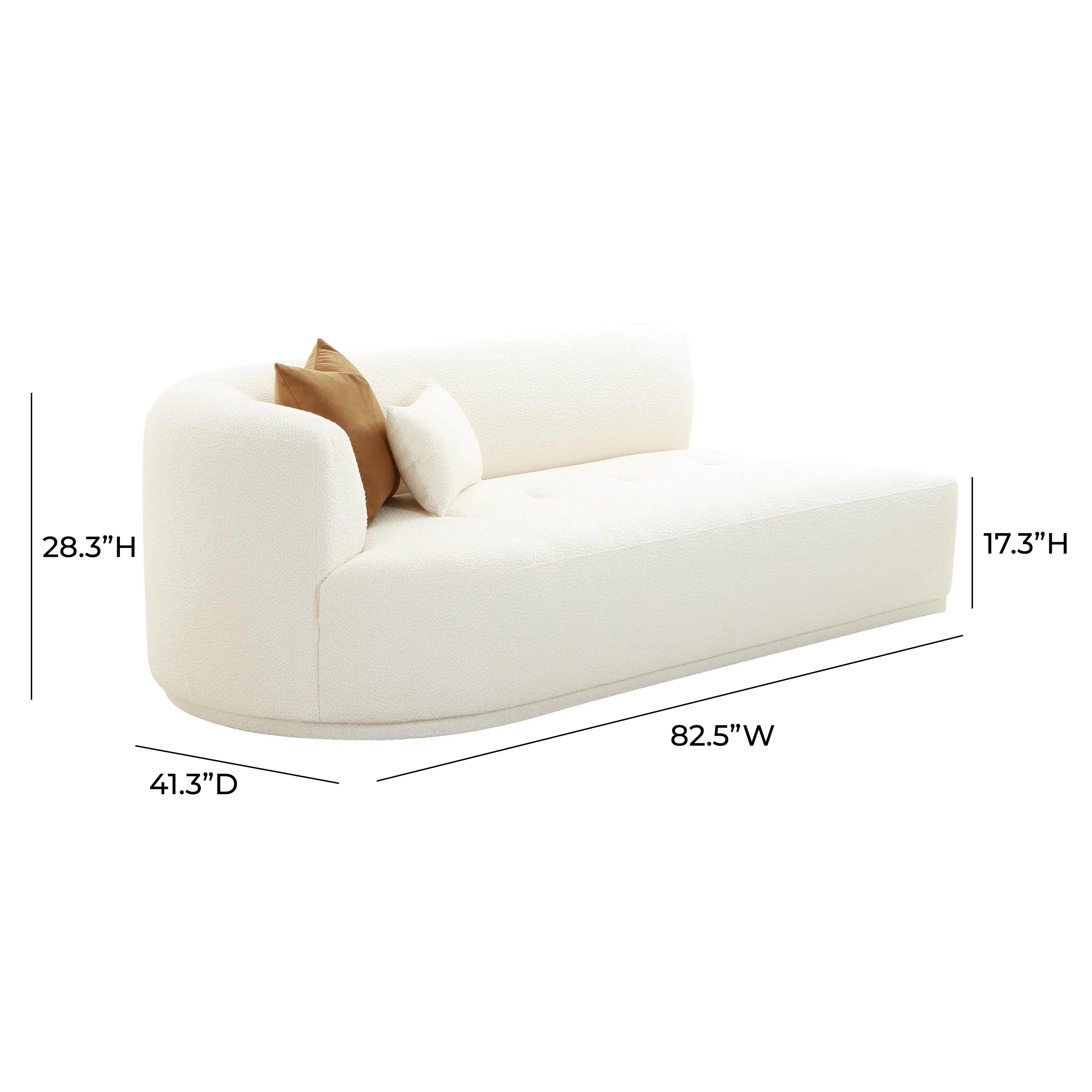 Fickle 82.5" Cream Performance Boucle Modular Loveseat - Image 6
